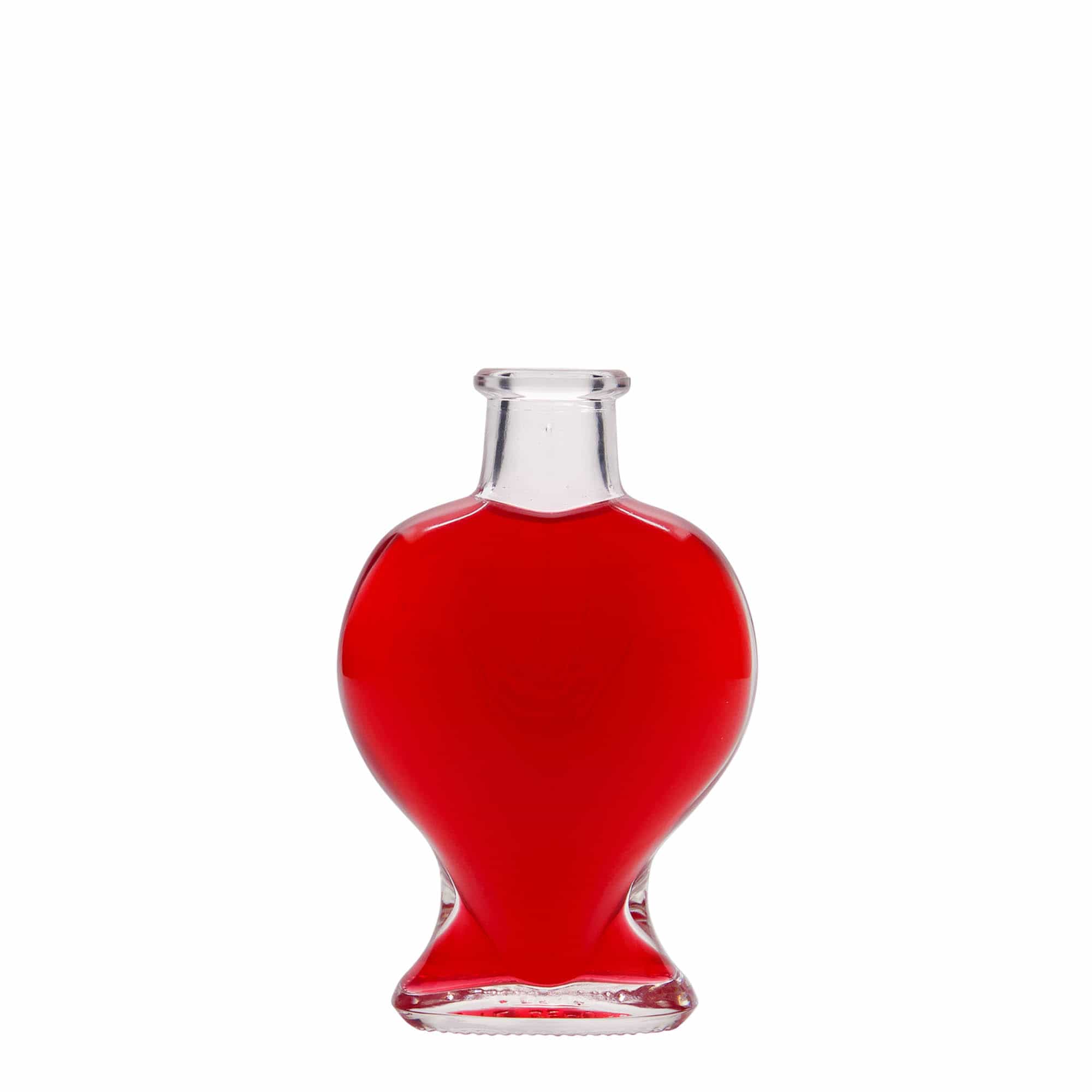 Frasco de vidro de 100 ml 'Coração', boca: cortiça