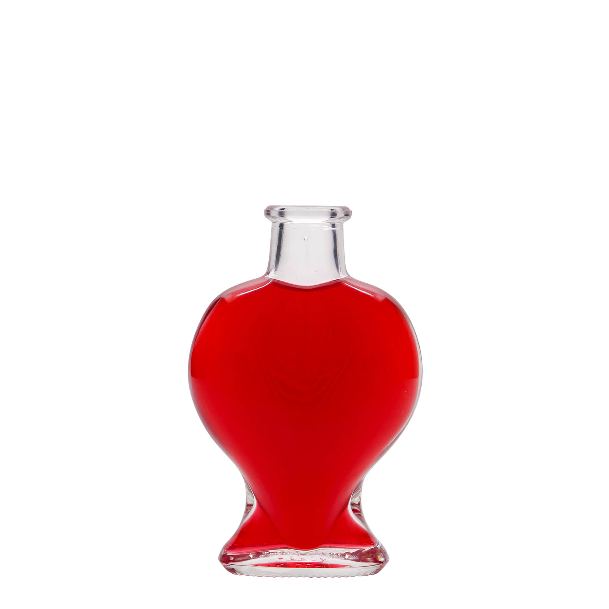 Frasco de vidro de 100 ml 'Coração', boca: cortiça Frasco de vidro de 100 ml 'Coração', boca: cortiça