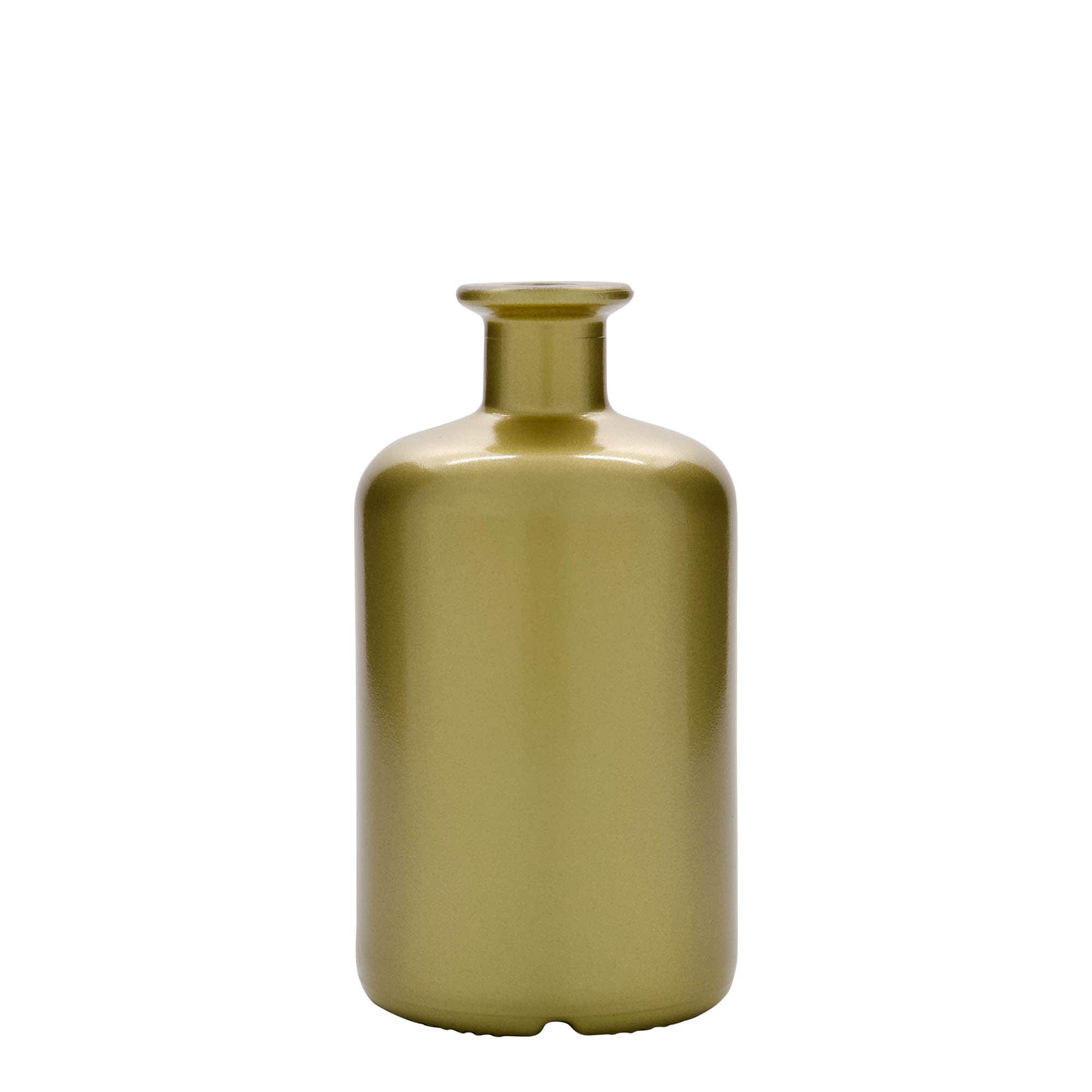 Frasco de vidro de 500 ml, farmacêutico, dourado, boca: cortiça