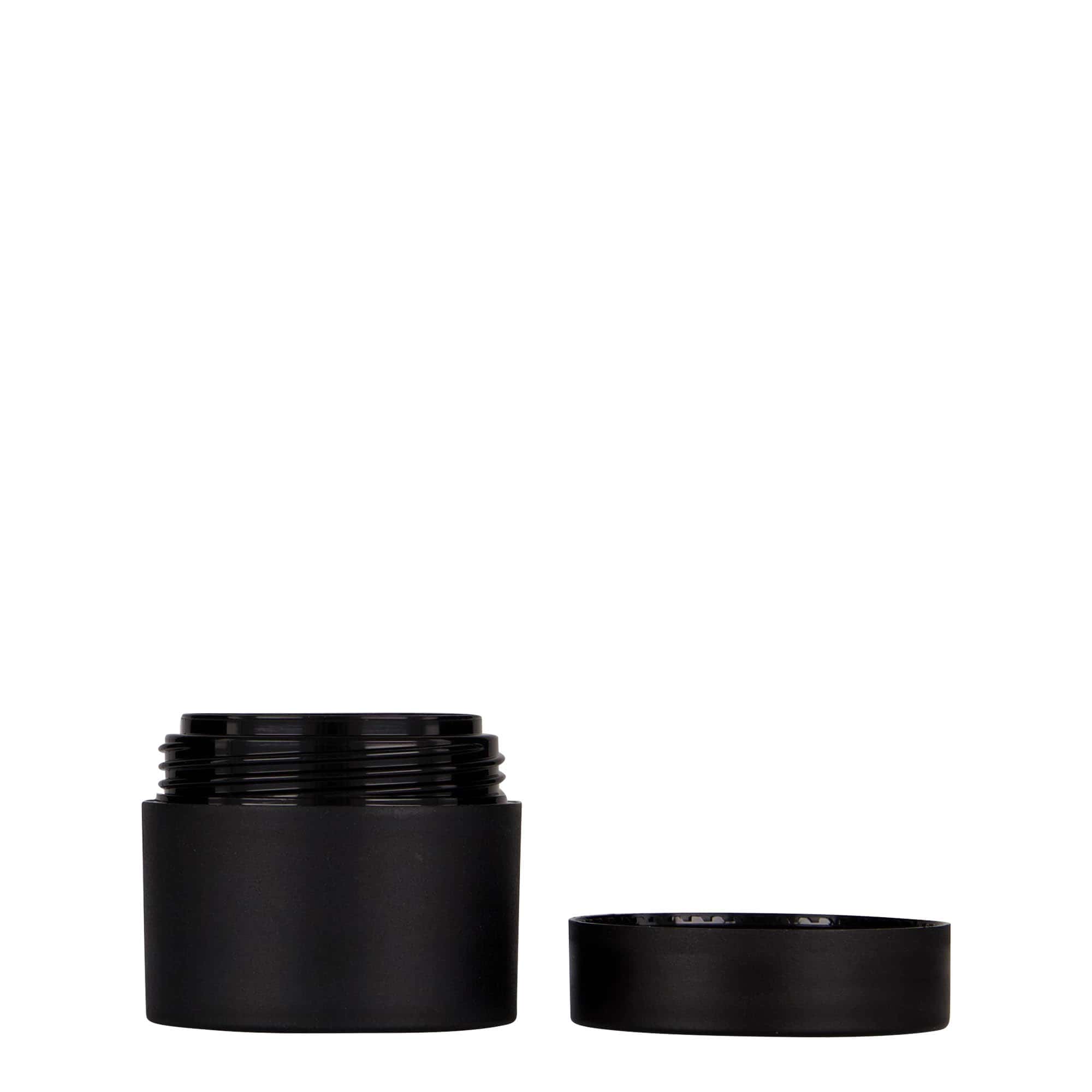 30 ml frasco de plástico 'Antonella', PP, preto, boca: tampa de rosca 30 ml frasco de plástico 'Antonella', PP, preto, boca: tampa de rosca