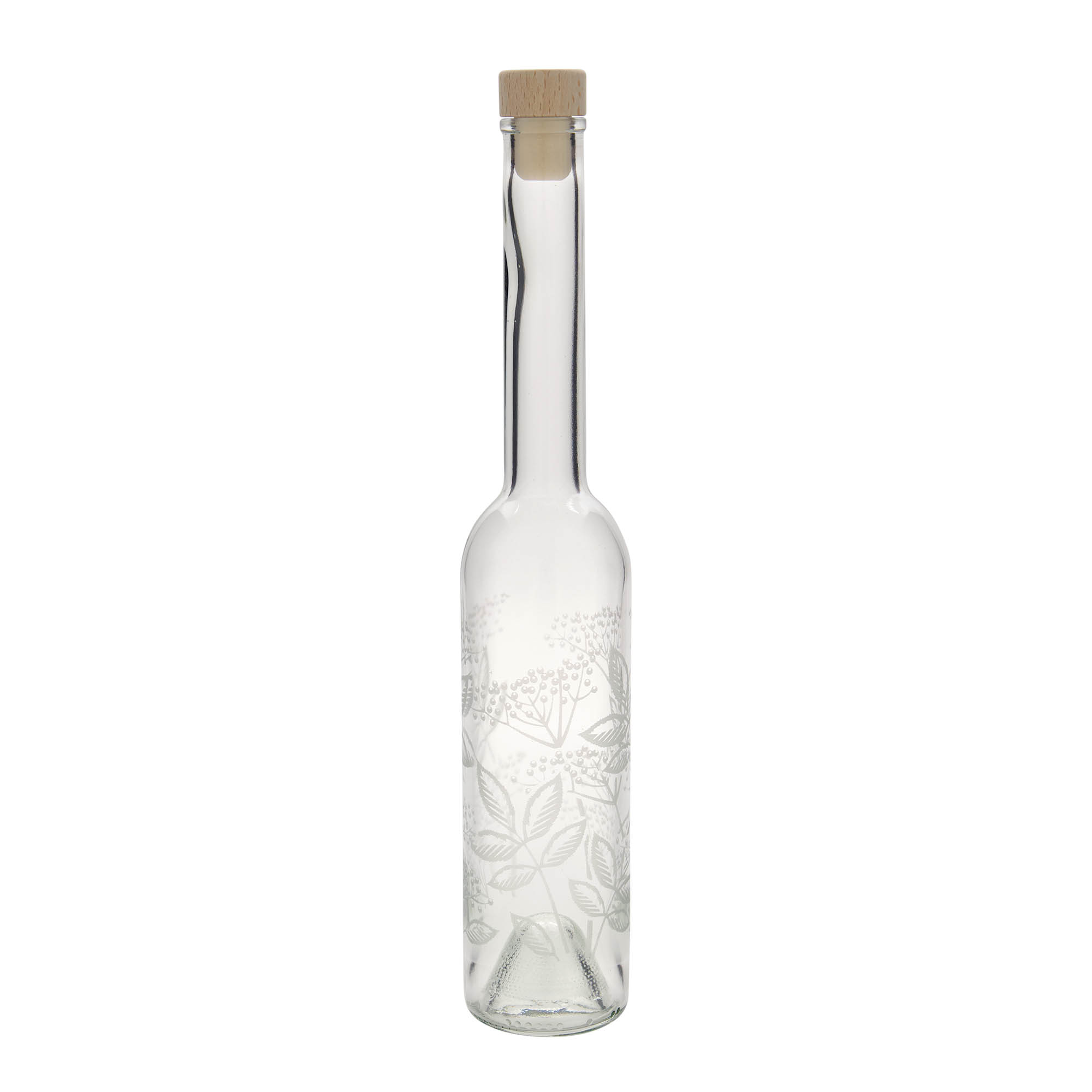 Garrafa de vidro de 350 ml 'Ópera', motivo: Sabugueiro, boca: cortiça Garrafa de vidro de 350 ml 'Ópera', motivo: Sabugueiro, boca: cortiça