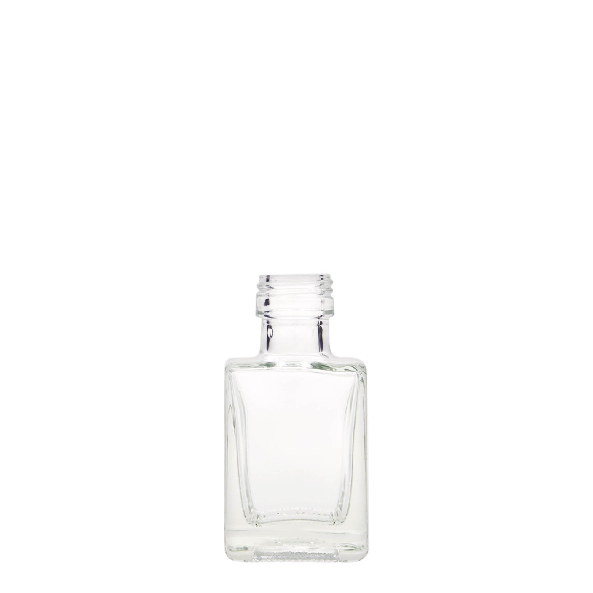 Frasco de vidro de 50 ml 'Cube', quadrado, boca: PP 24