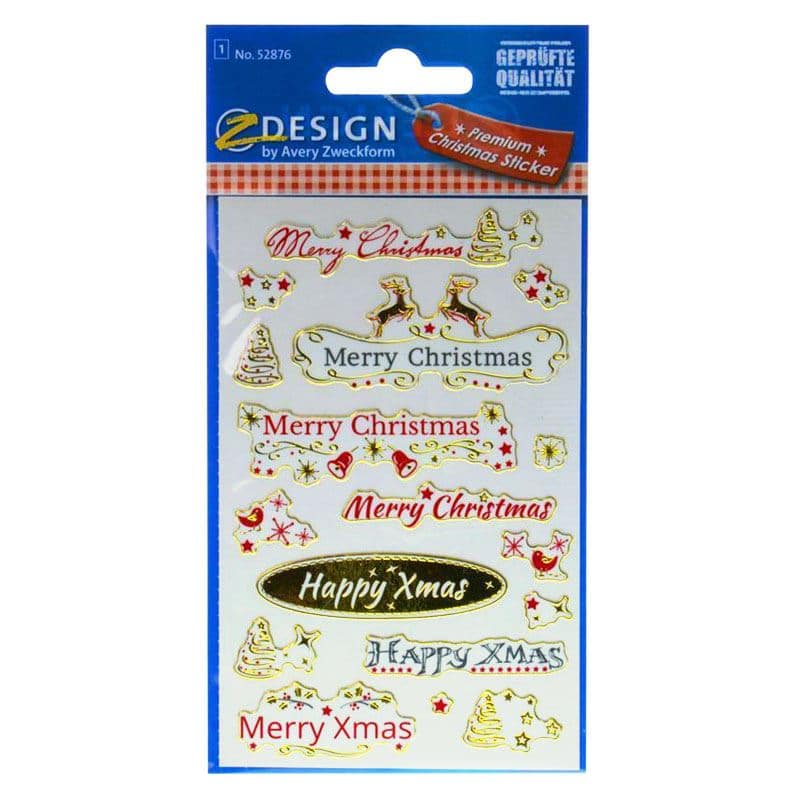 Autocolantes com formas 'Merry Christmas', papel, várias cores Autocolantes com formas 'Merry Christmas', papel, várias cores