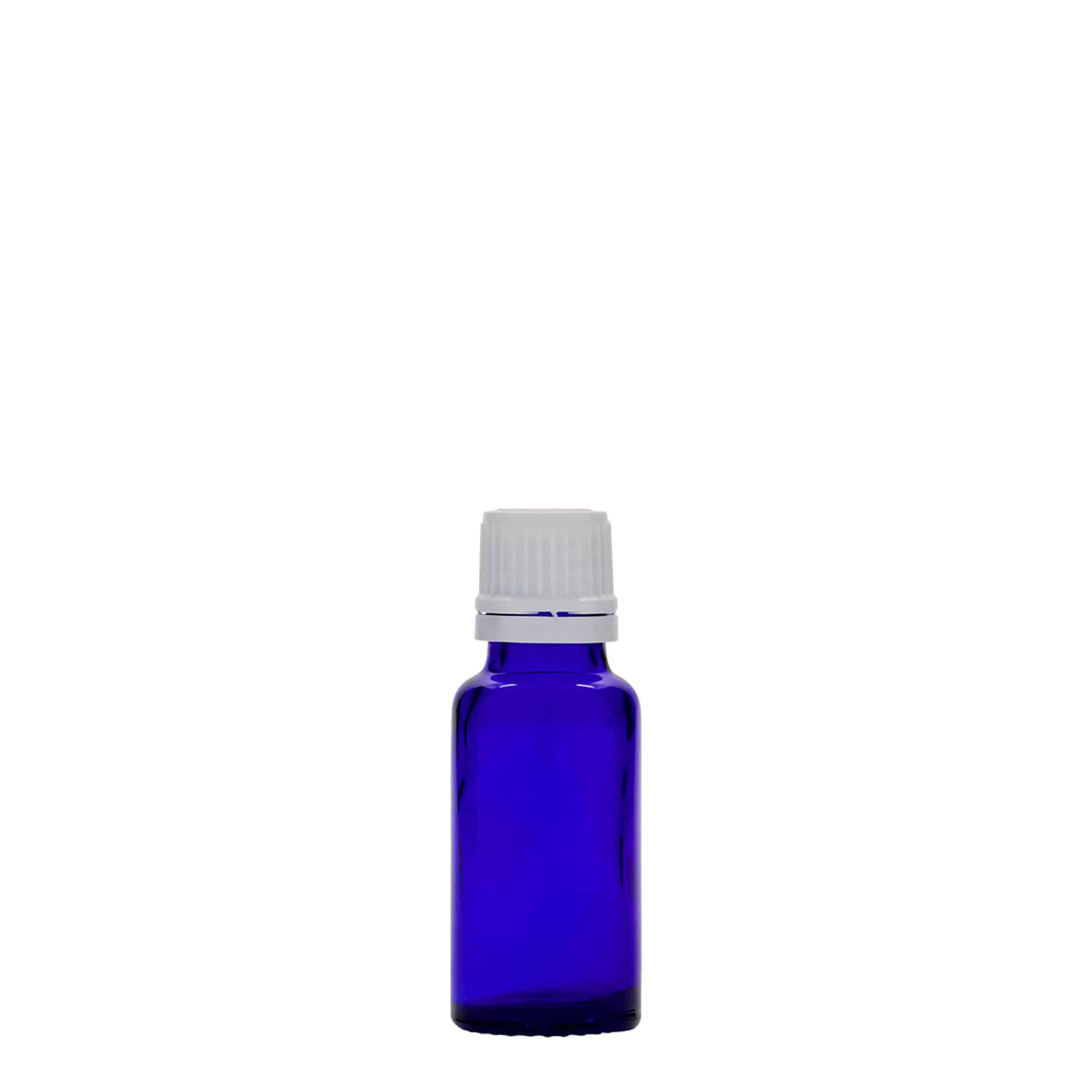 Frasco medicinal de 20 ml, vidro, azul royal, bocal: DIN 18