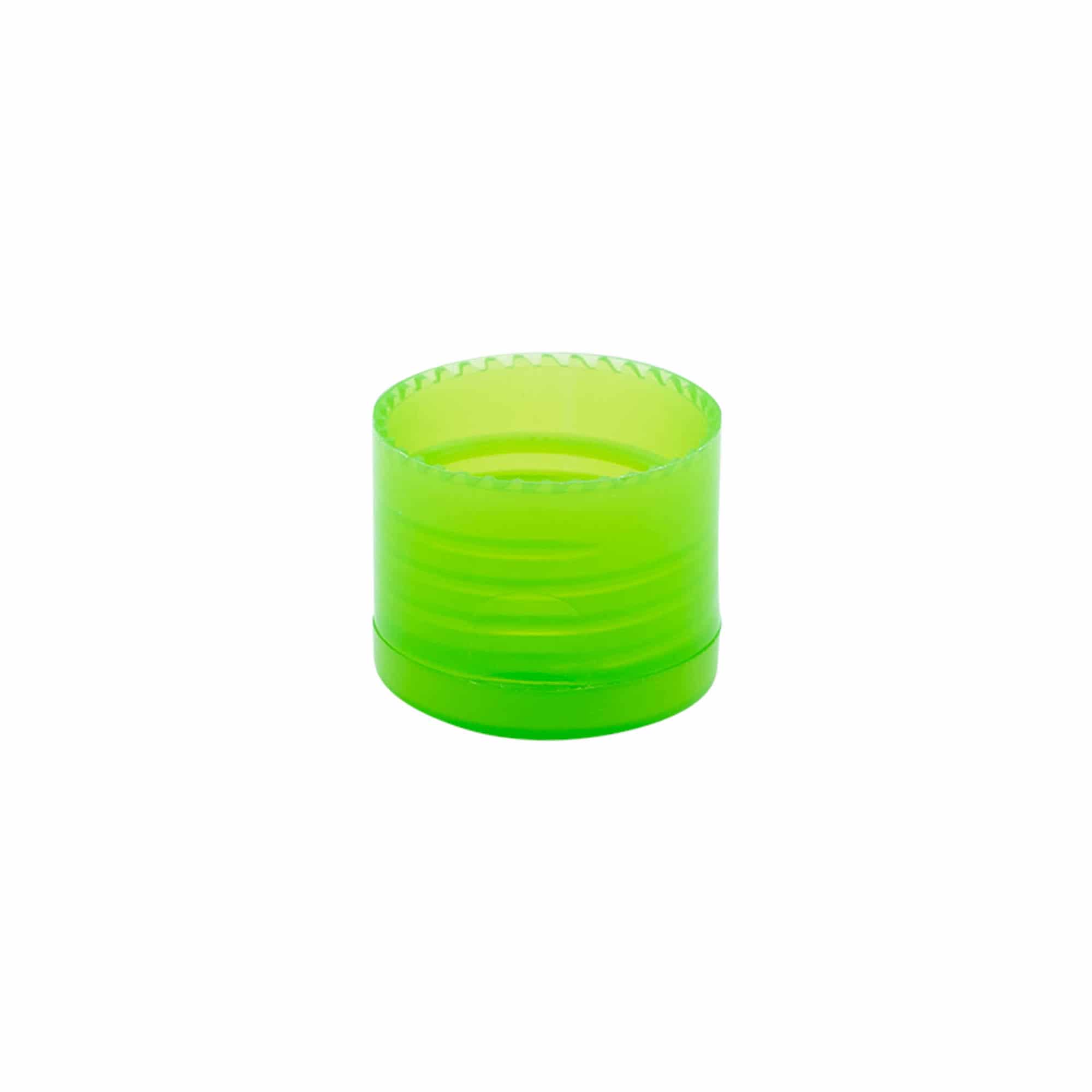 Tampa de rosca com dobradiça articulada, plástico PP, verde, para bocal: 24/410 Tampa de rosca com dobradiça articulada, plástico PP, verde, para bocal: 24/410
