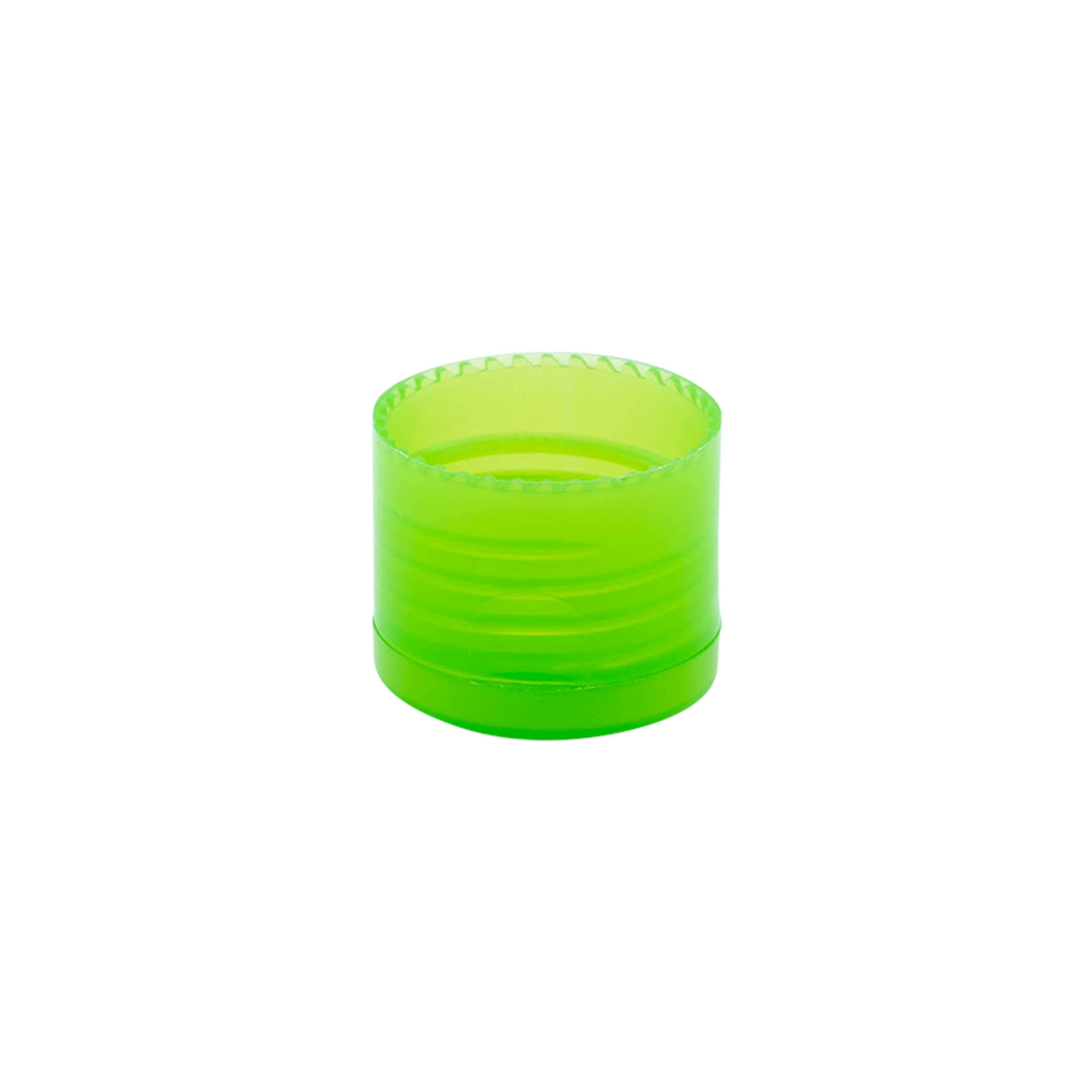 Tampa de rosca com dobradiça articulada, plástico PP, verde, para bocal: 24/410 Tampa de rosca com dobradiça articulada, plástico PP, verde, para bocal: 24/410