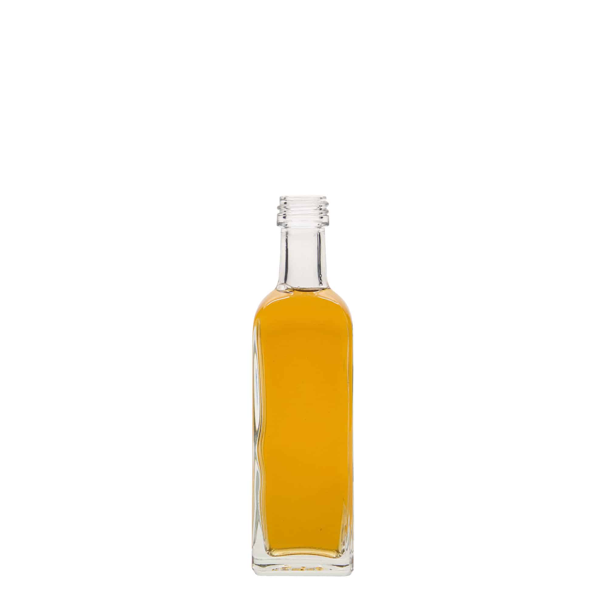 Frasco de vidro de 60 ml 'Marasca', quadrado, boca: PP 18