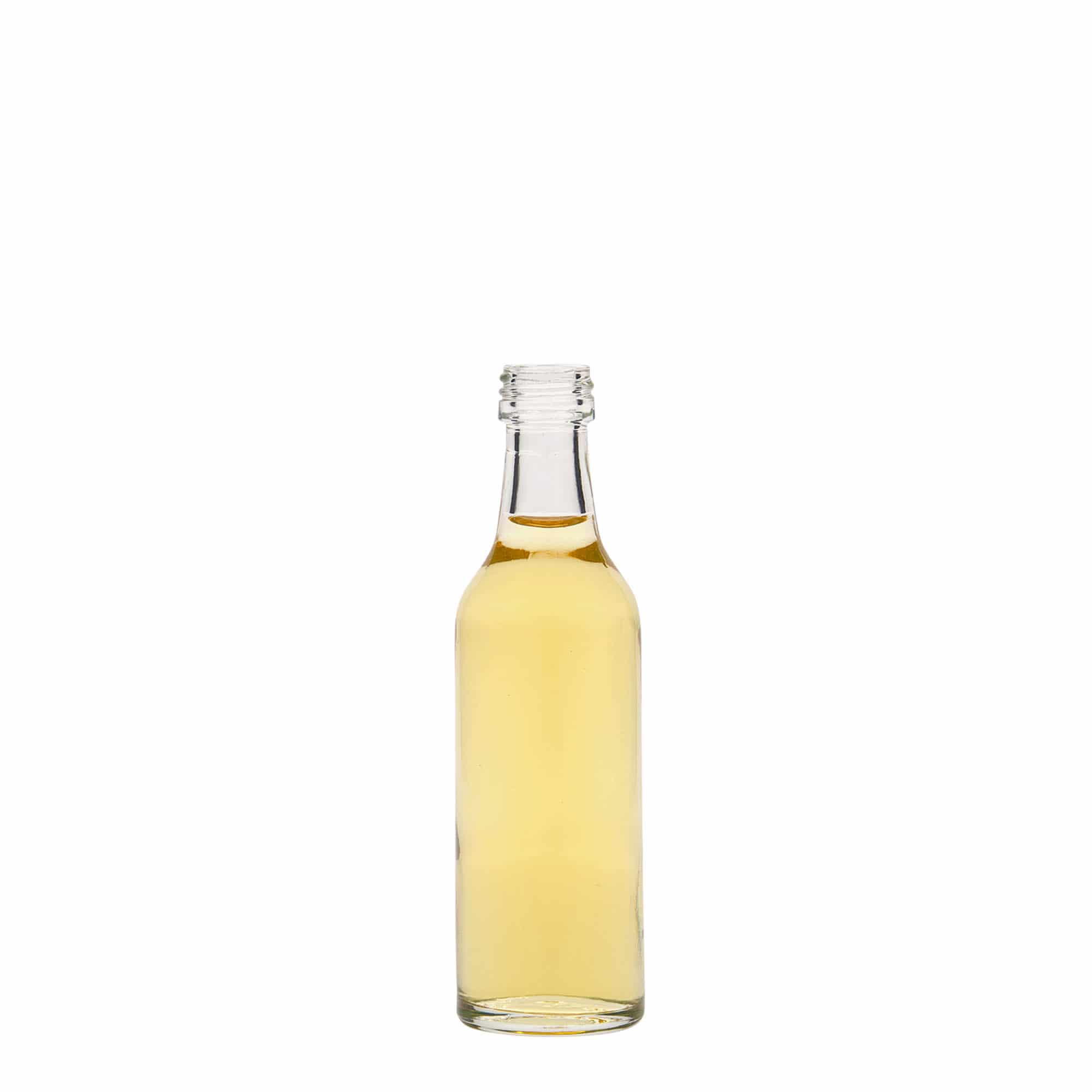 Frasco de vidro de 50 ml com gargalo recto, boca: PP 18