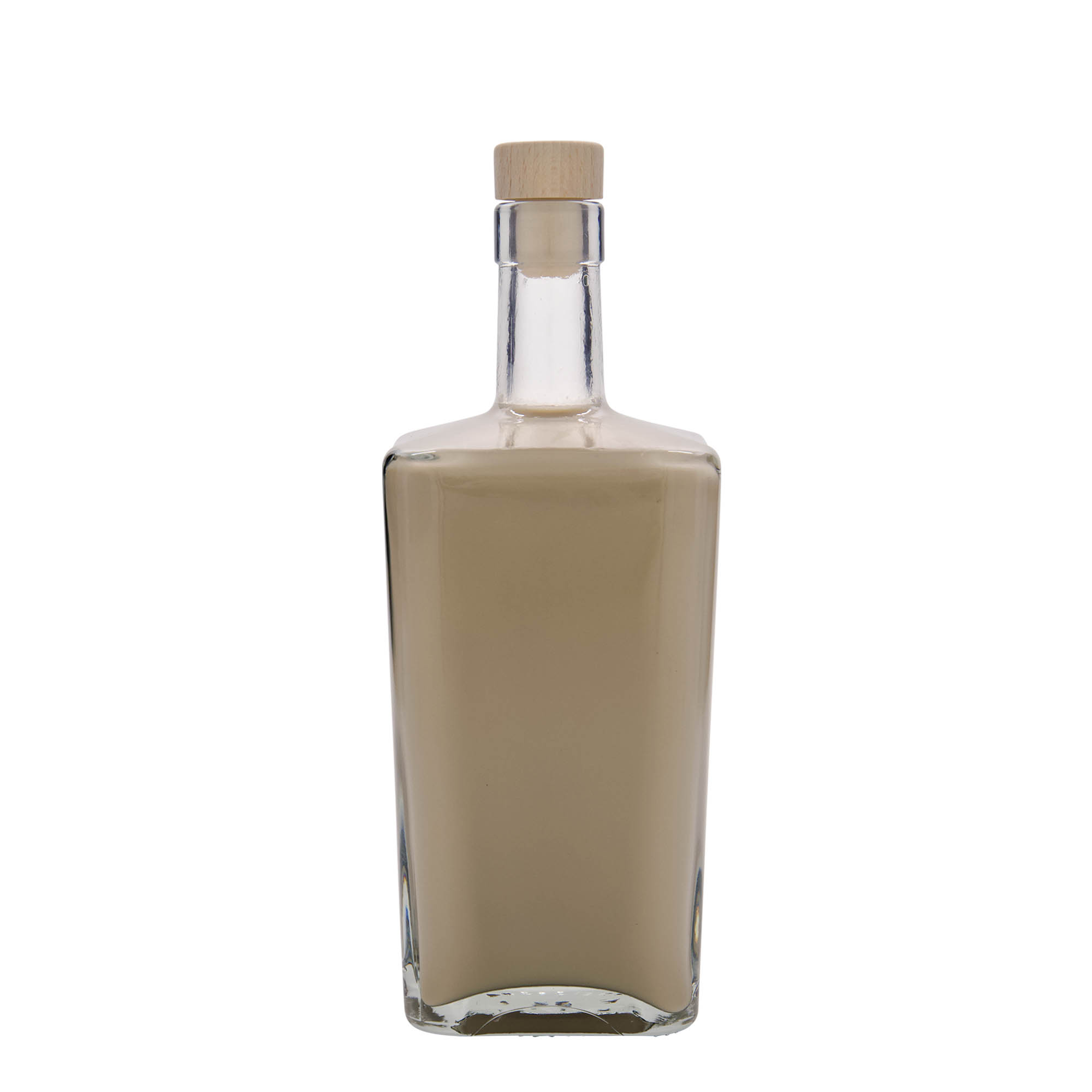 Garrafa de vidro de 700 ml 'Noel', quadrada, boca: cortiça