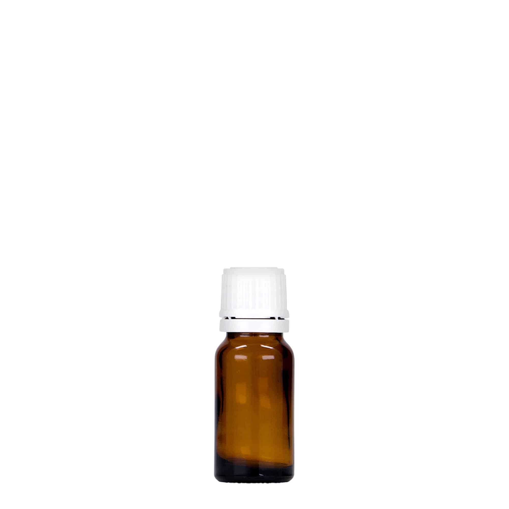 Frasco médico de 10 ml, vidro, castanho, bocal: DIN 18