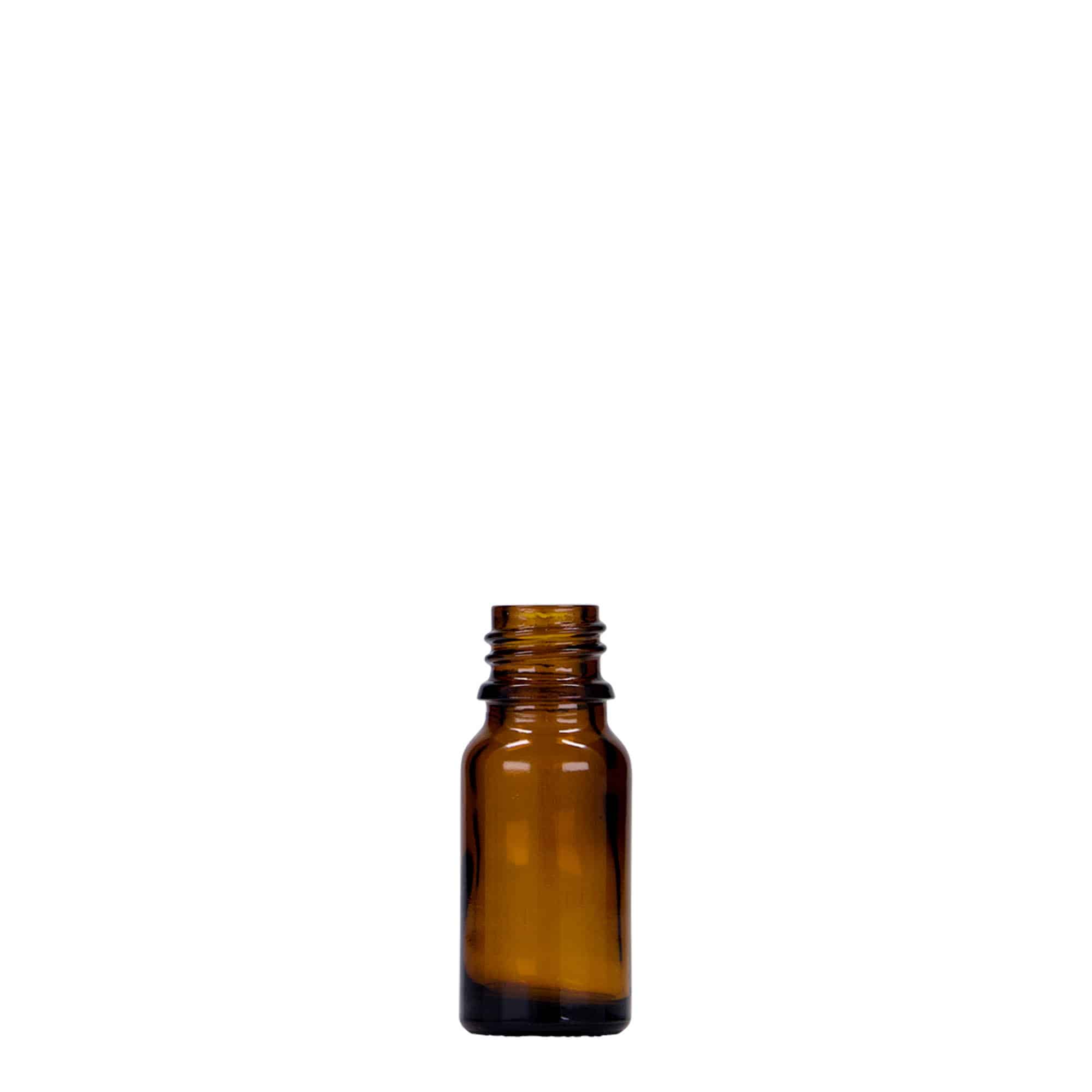 Frasco médico de 10 ml, vidro, castanho, bocal: DIN 18