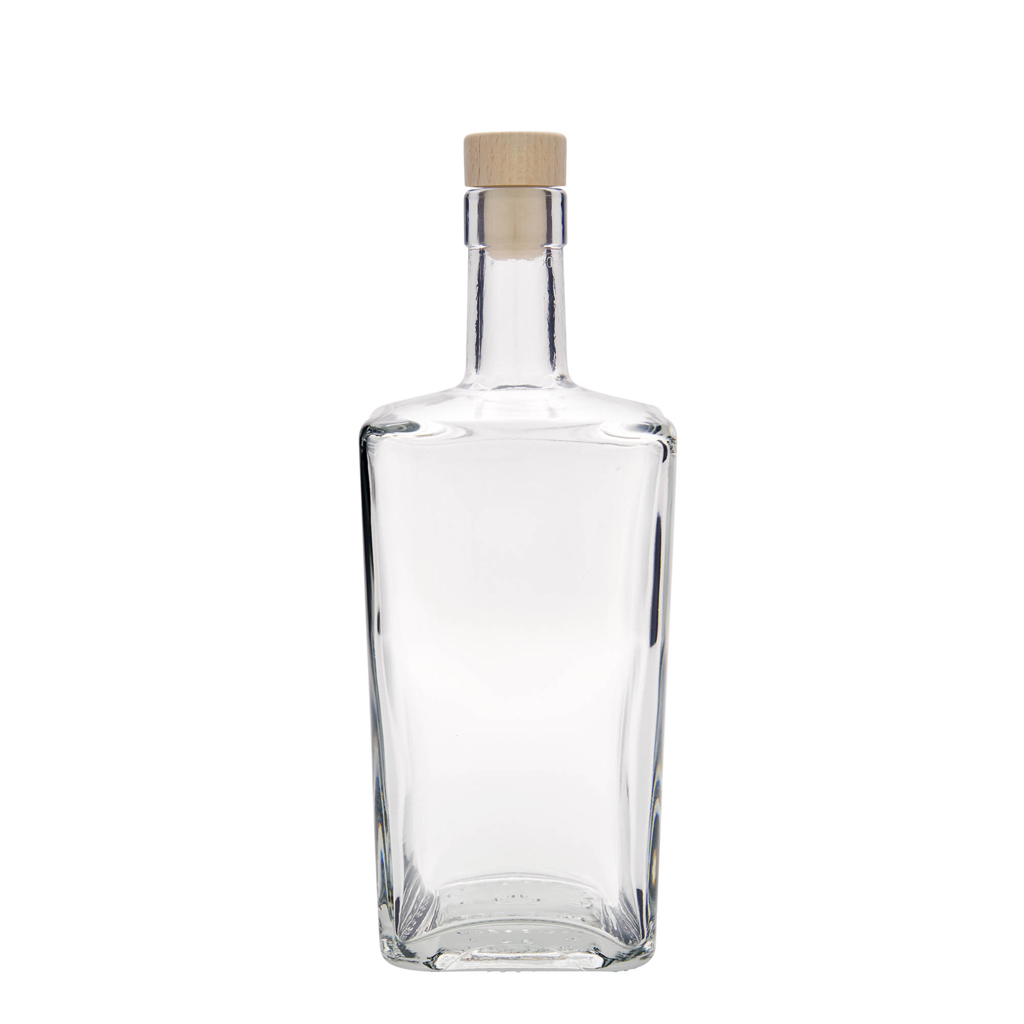 Garrafa de vidro de 700 ml 'Noel', quadrada, boca: cortiça