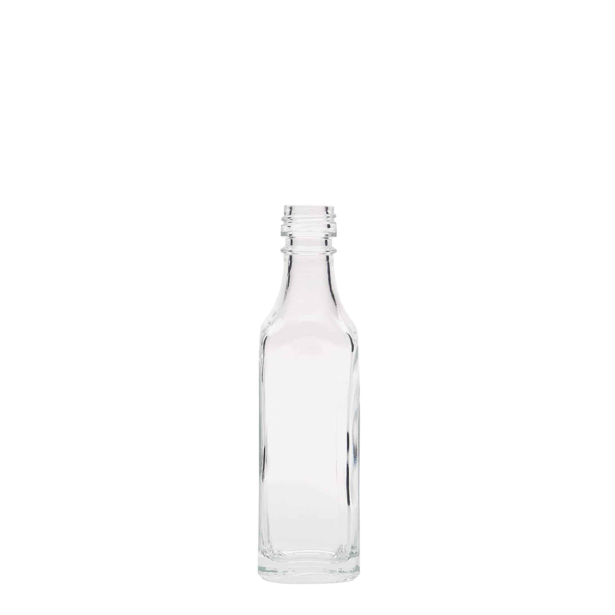 Frasco de vidro de 50 ml 'Siena', quadrado, bocal: PP 18