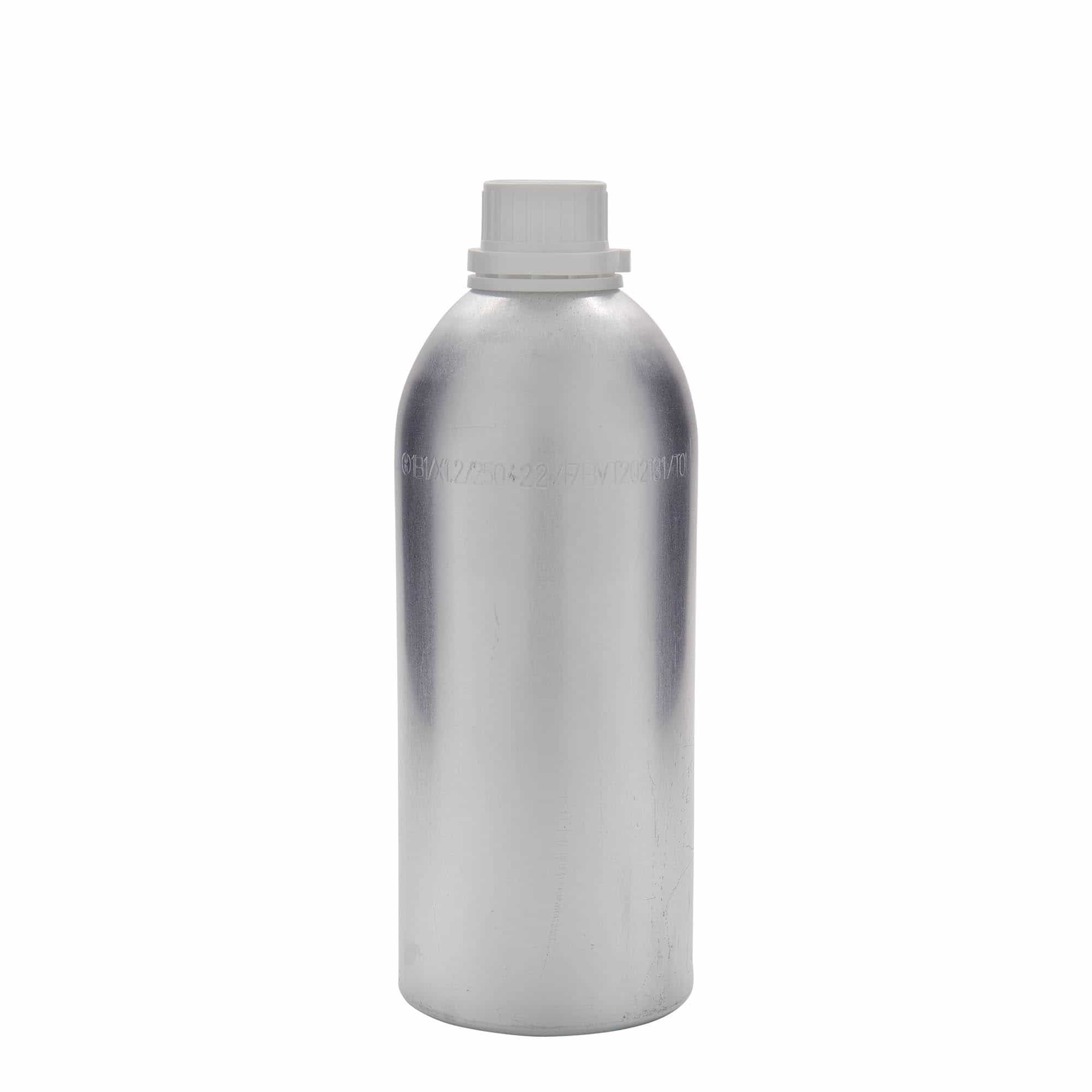 1100 ml Garrafa em alumínio, metal, prateado, boca: DIN 32