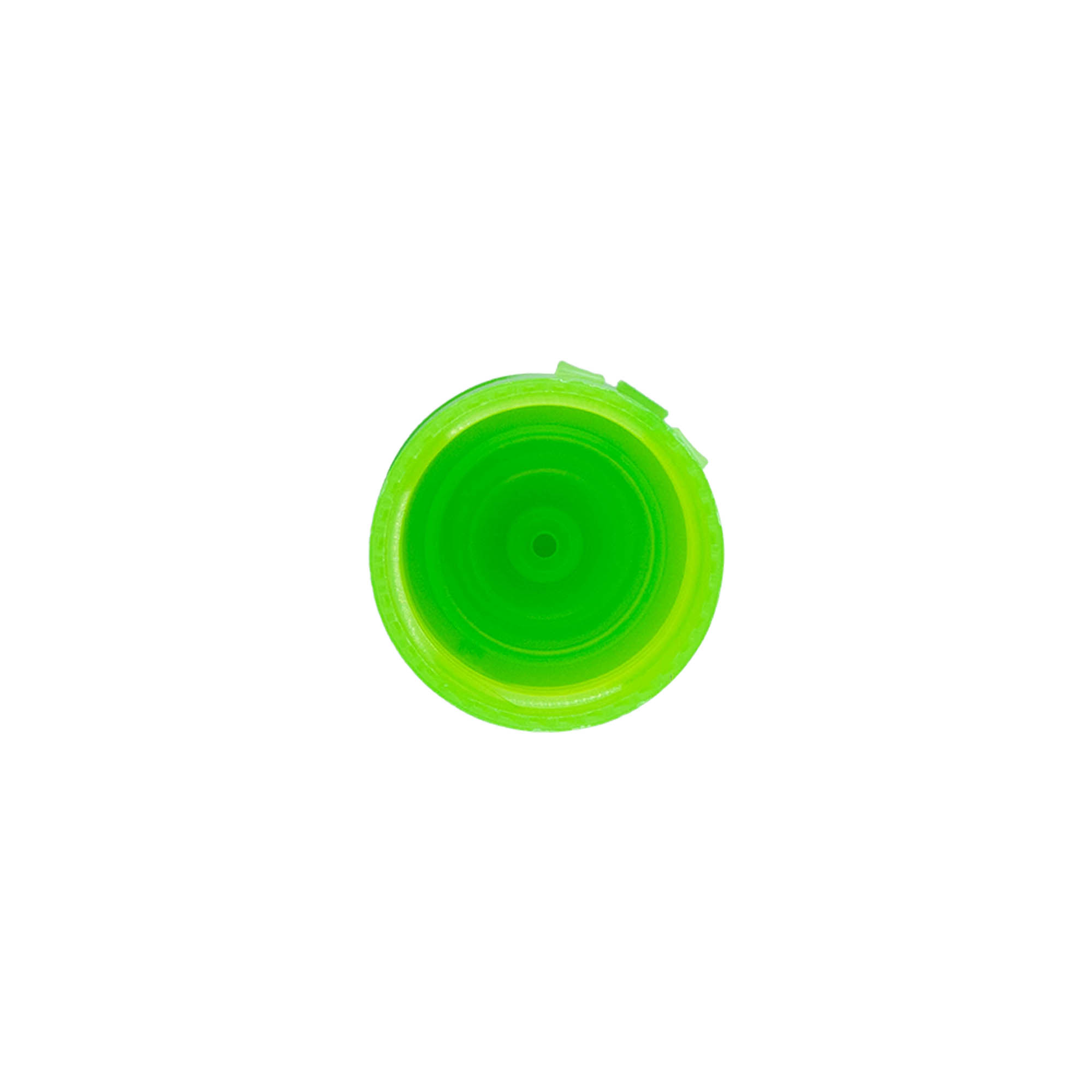 Tampa de rosca com dobradiça articulada, plástico PP, verde, para bocal: 24/410 Tampa de rosca com dobradiça articulada, plástico PP, verde, para bocal: 24/410