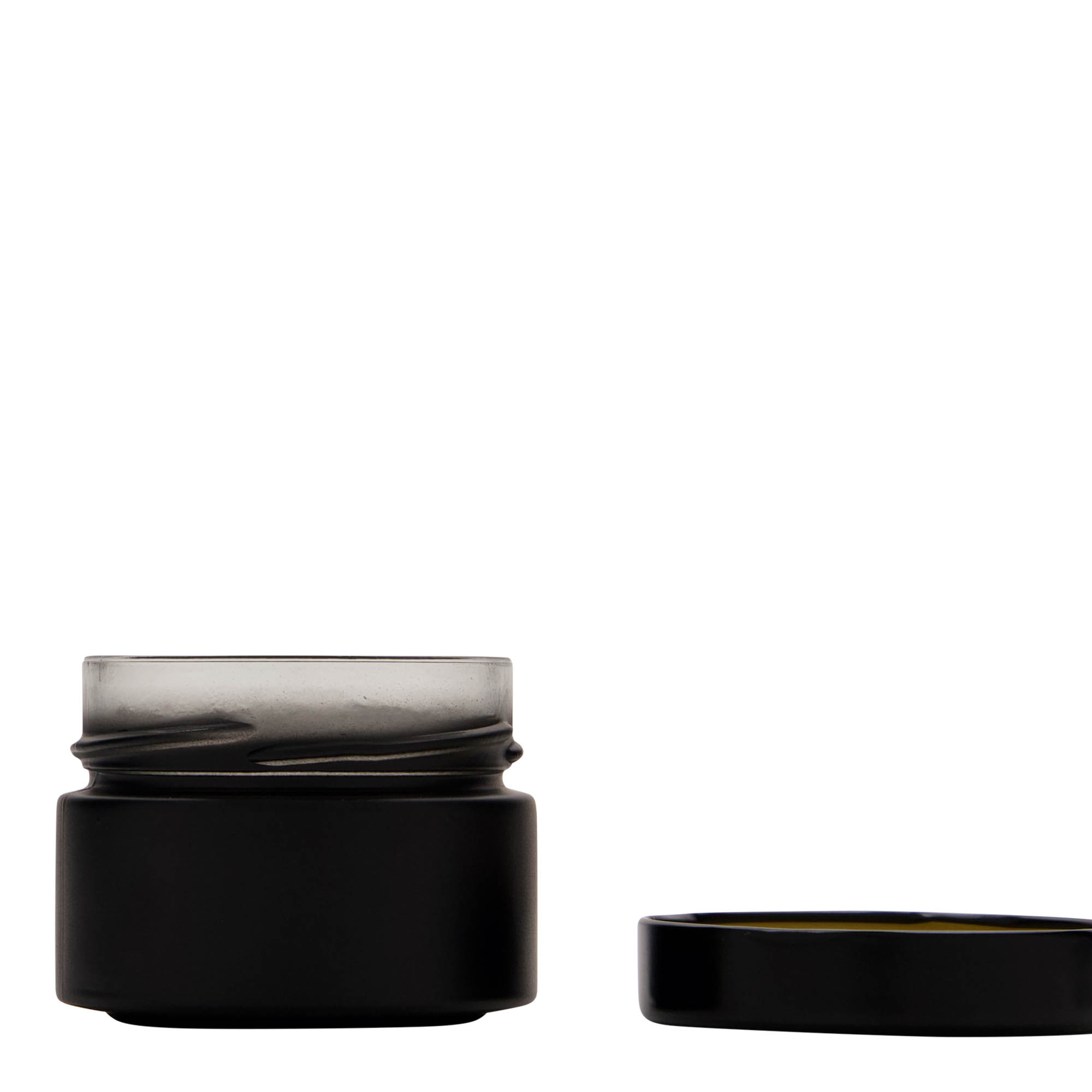 130 ml Frasco redondo 'Aurora', preto, Boca: Deep-Twist-Off (DTO 66)