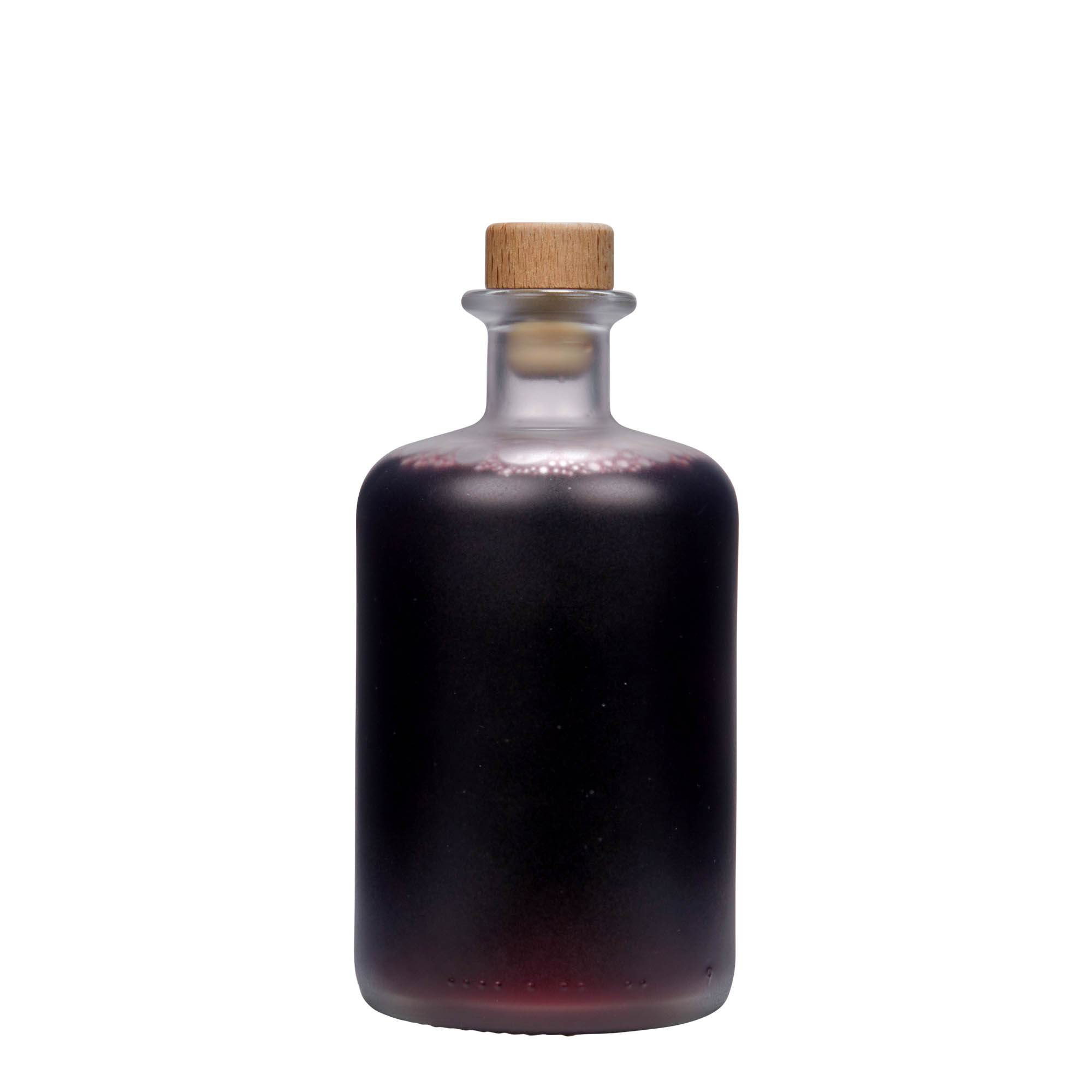 Garrafa de vidro de 500 ml para farmacêutico, gelo, boca: cortiça