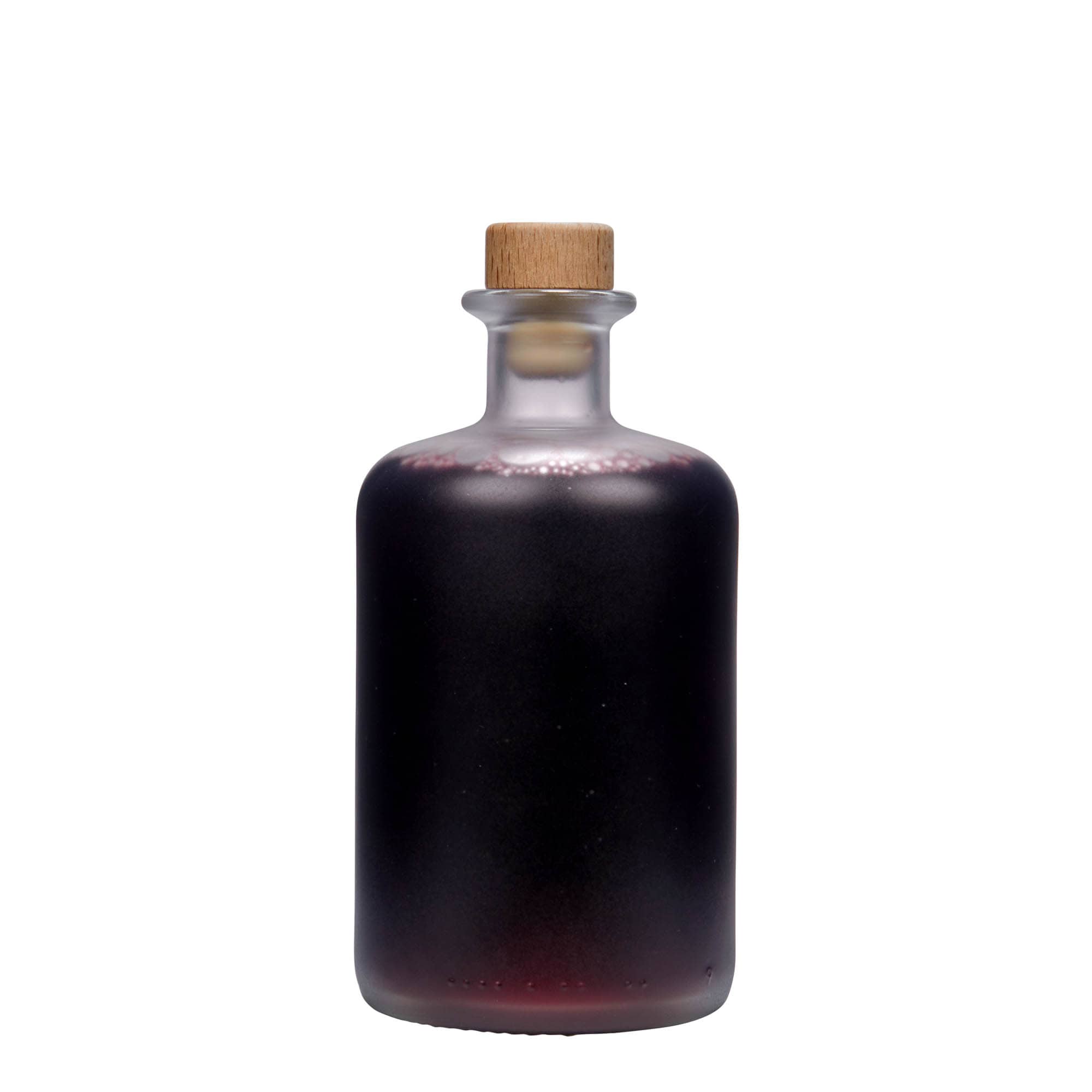 Garrafa de vidro de 500 ml para farmacêutico, gelo, boca: cortiça