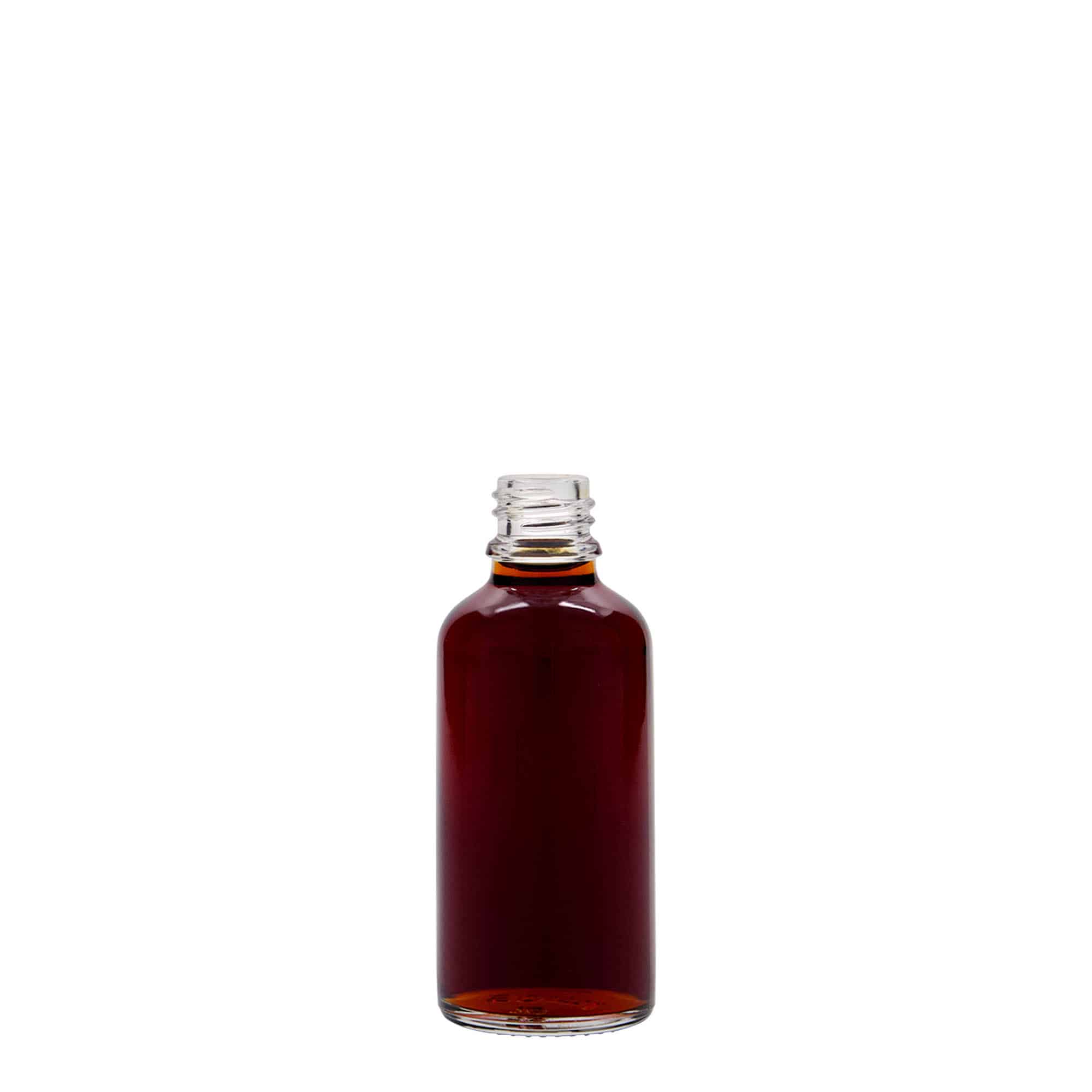 Frasco médico de 50 ml, vidro, boca: DIN 18