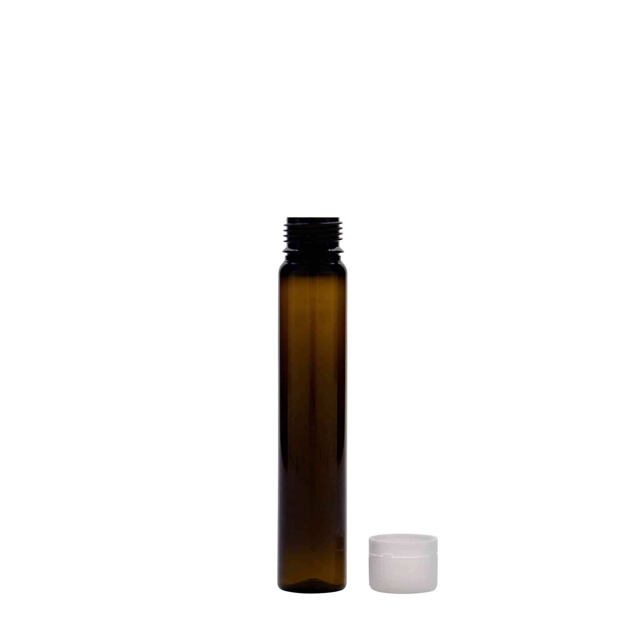 25 ml tubo PET, plástico, castanho, abertura: tampa de rosca