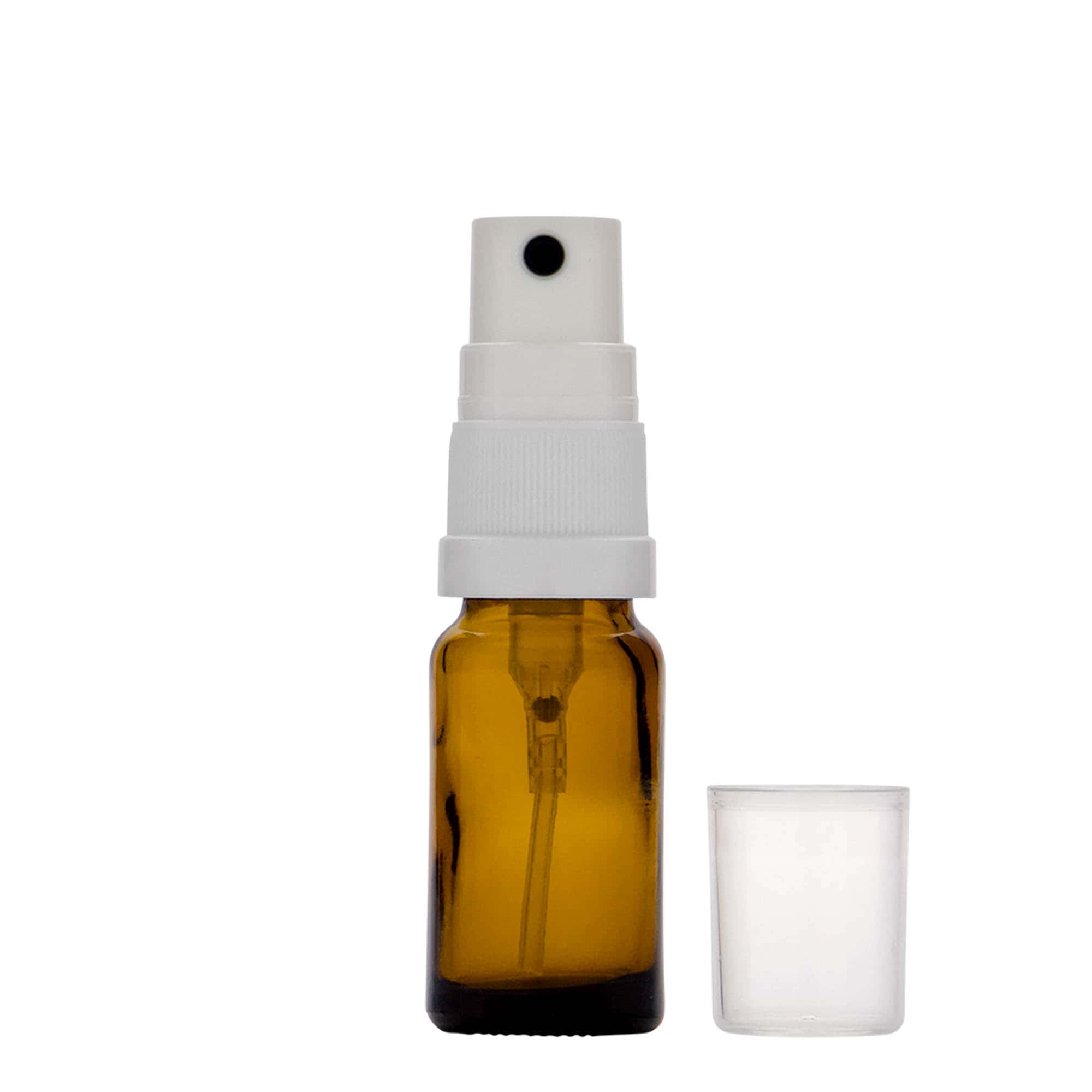 Frasco de spray de 10 ml, medicamento, vidro, castanho, bocal: DIN 18 Frasco de spray de 10 ml, medicamento, vidro, castanho, bocal: DIN 18