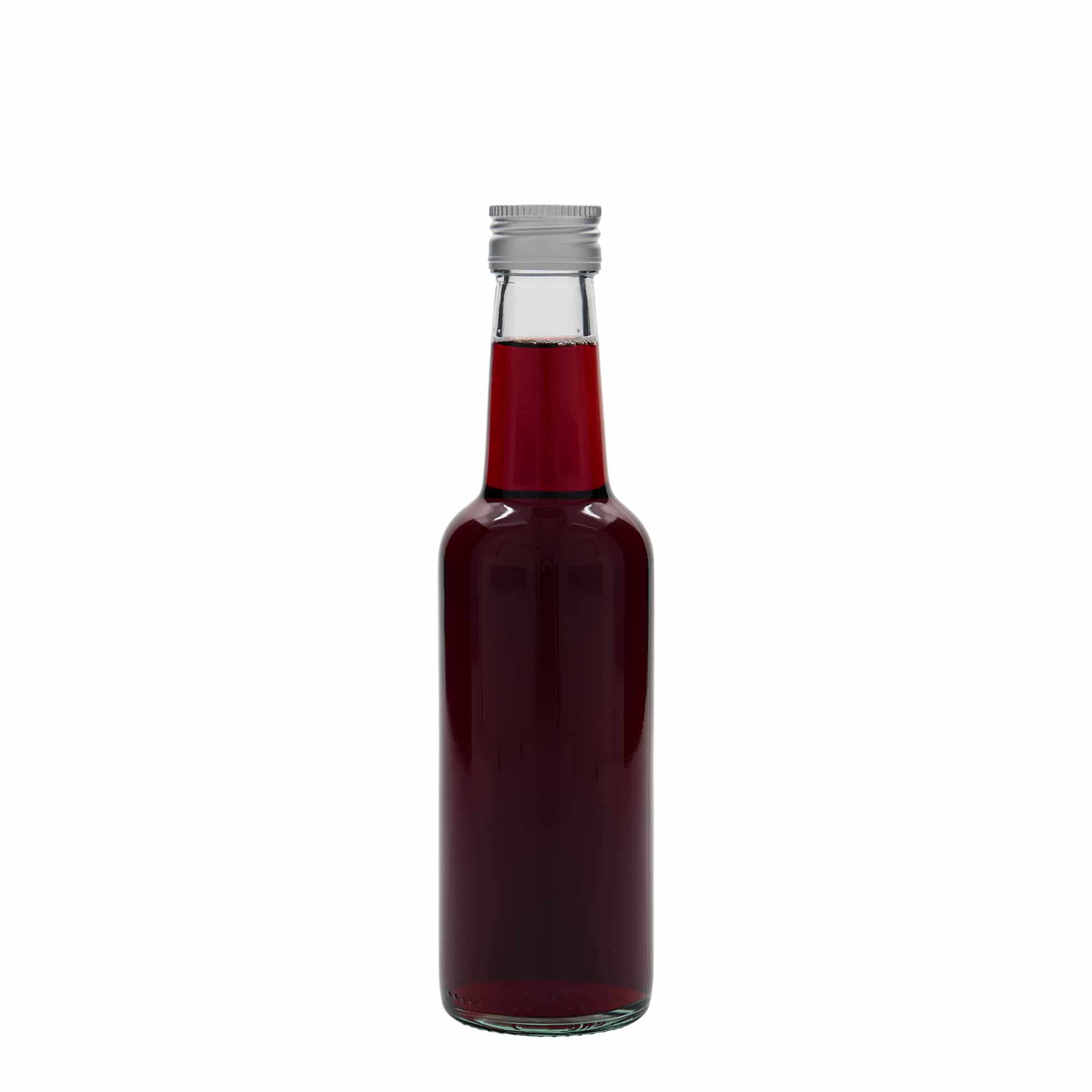 250 ml Garrafa de vidro pescoço reto, boca: PP 28