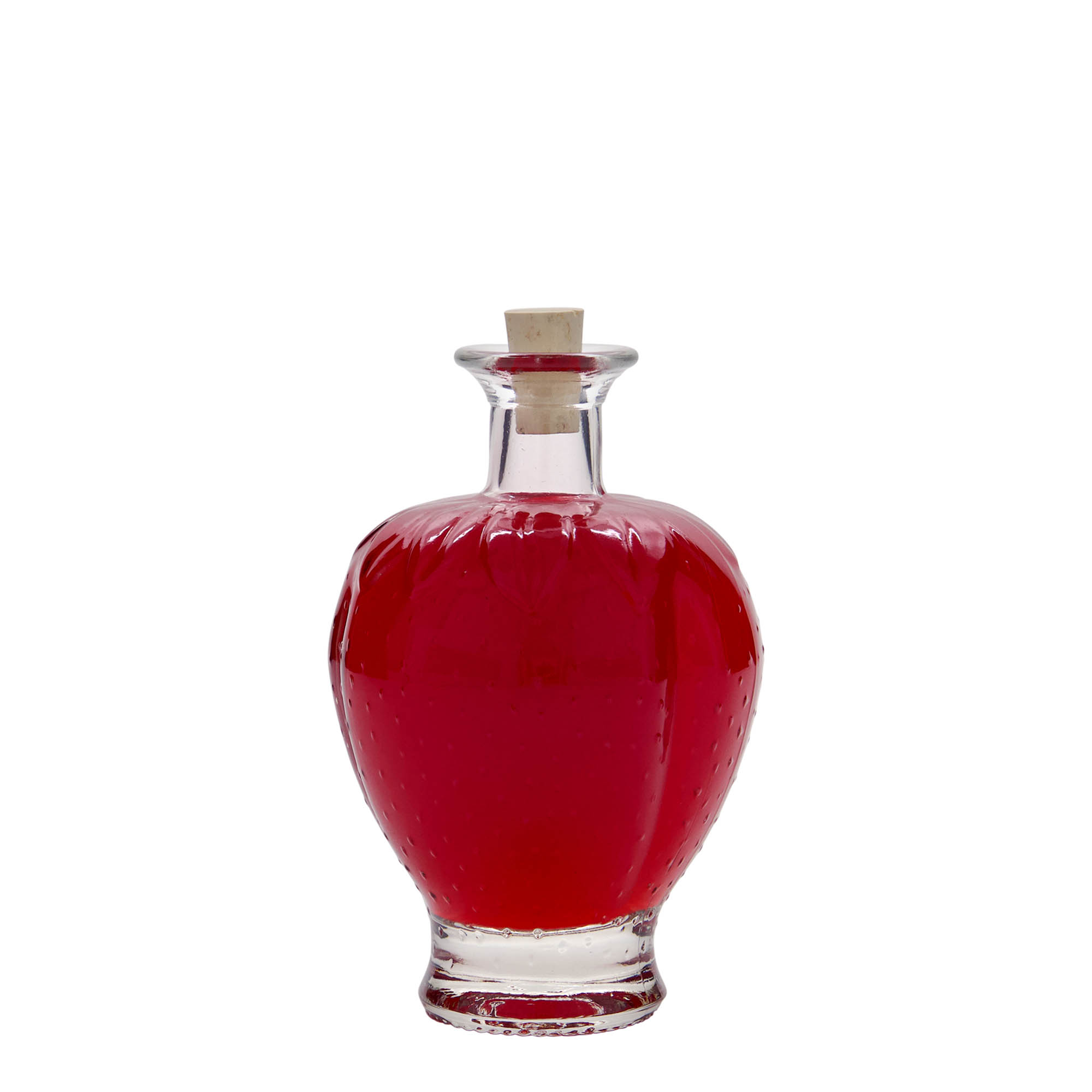 Frasco de vidro de 200 ml 'Morango', boca: cortiça Frasco de vidro de 200 ml 'Morango', boca: cortiça