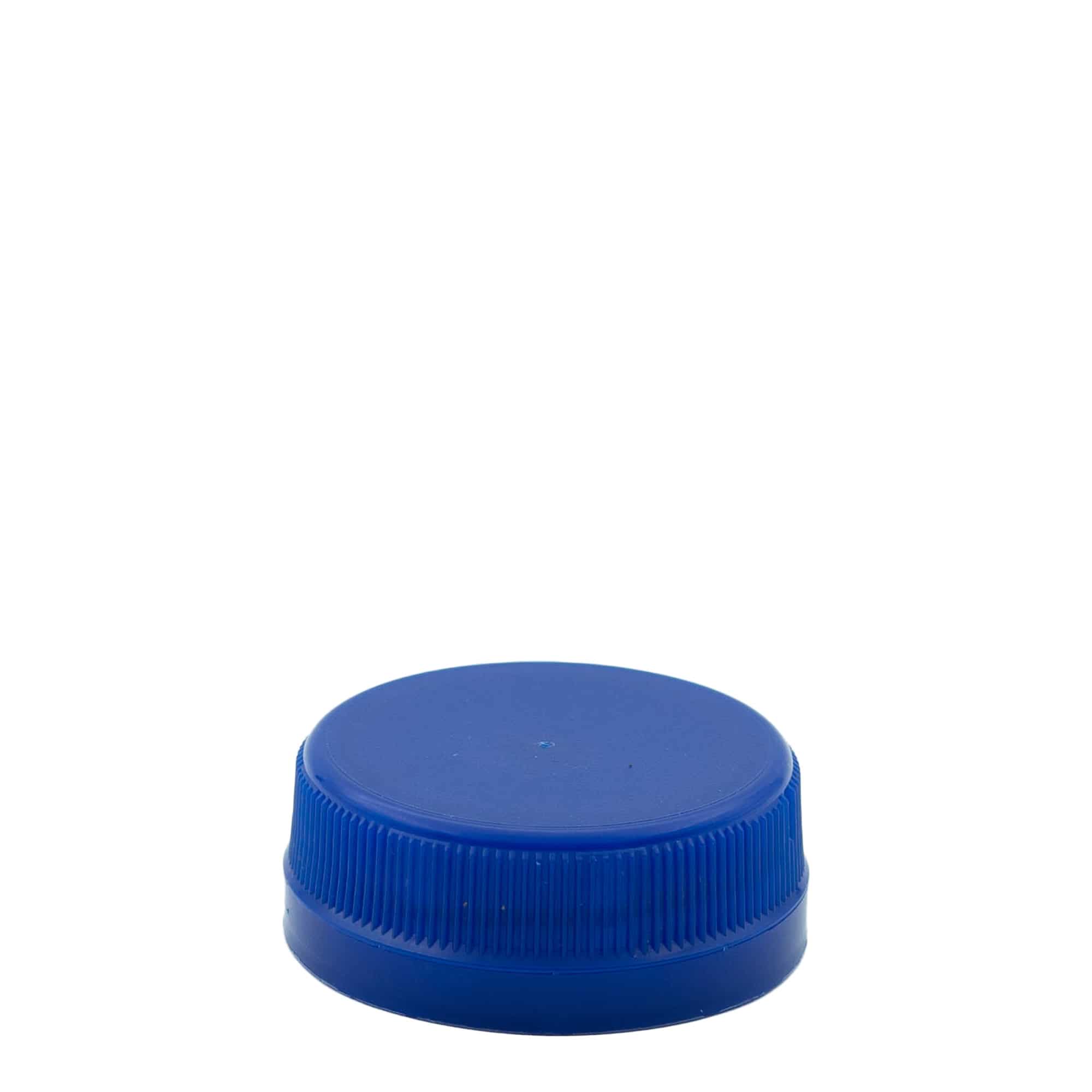 Tampa de rosca com duas roscas, plástico PE, azul, boca: PET 38 mm