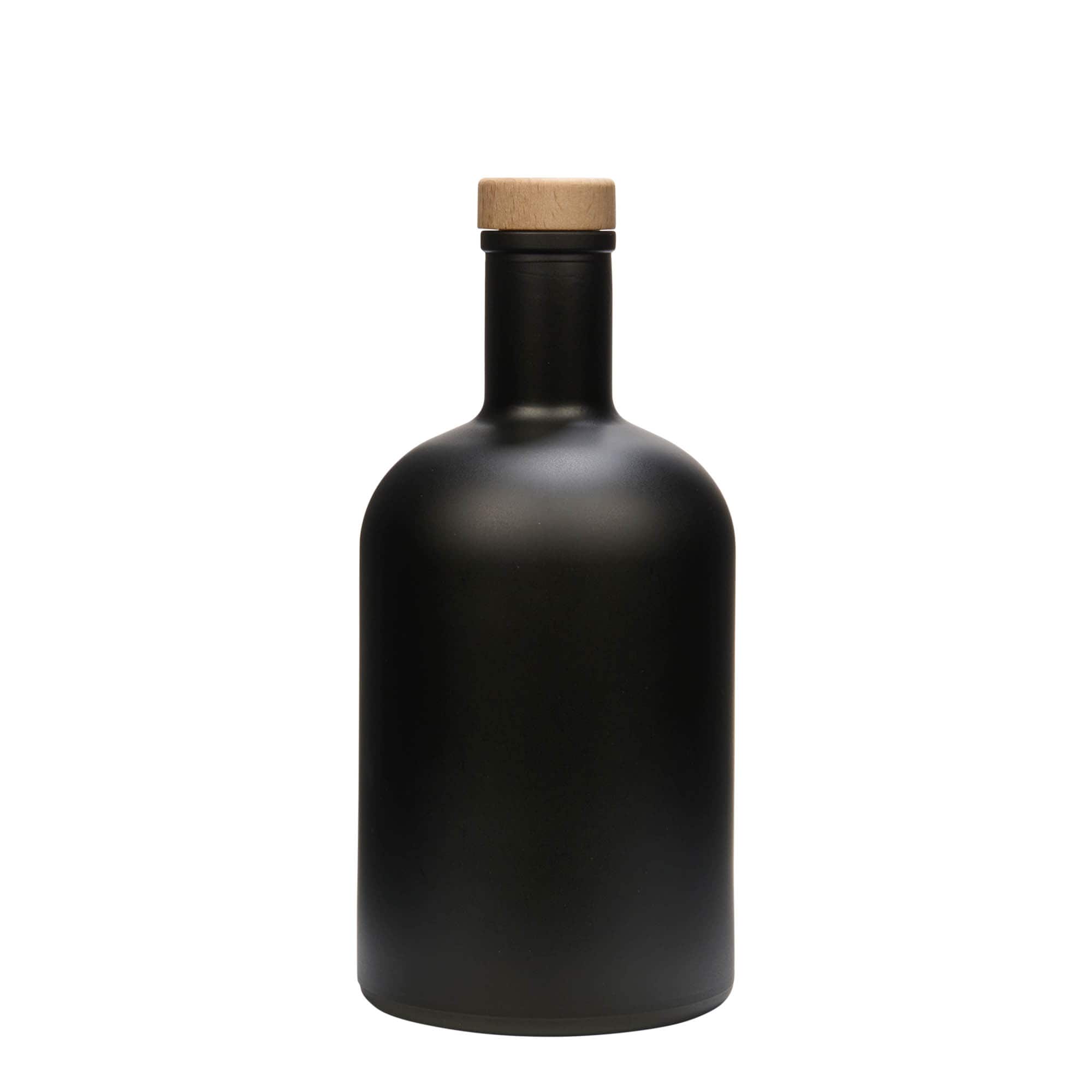 Garrafa de vidro de 700 ml 'Gerardino', preta, boca: cortiça