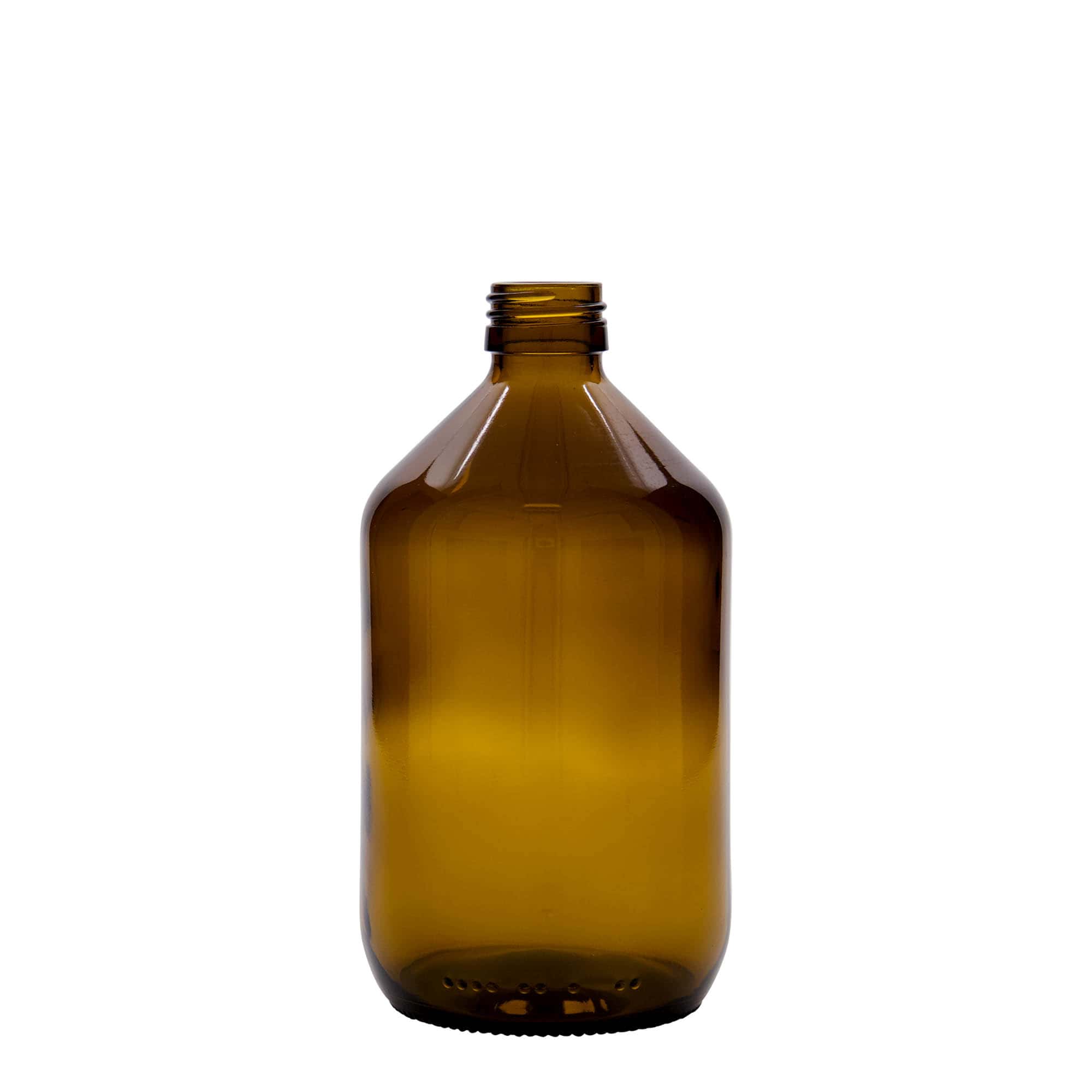 Frasco de medicamento de 500 ml, castanho, vidro, boca: PP 28