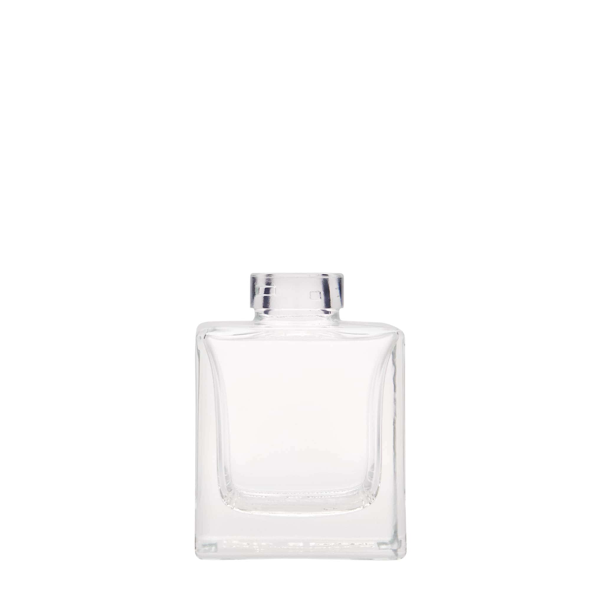 Frasco de vidro de 100 ml 'Cube', quadrado, abertura: cortiça