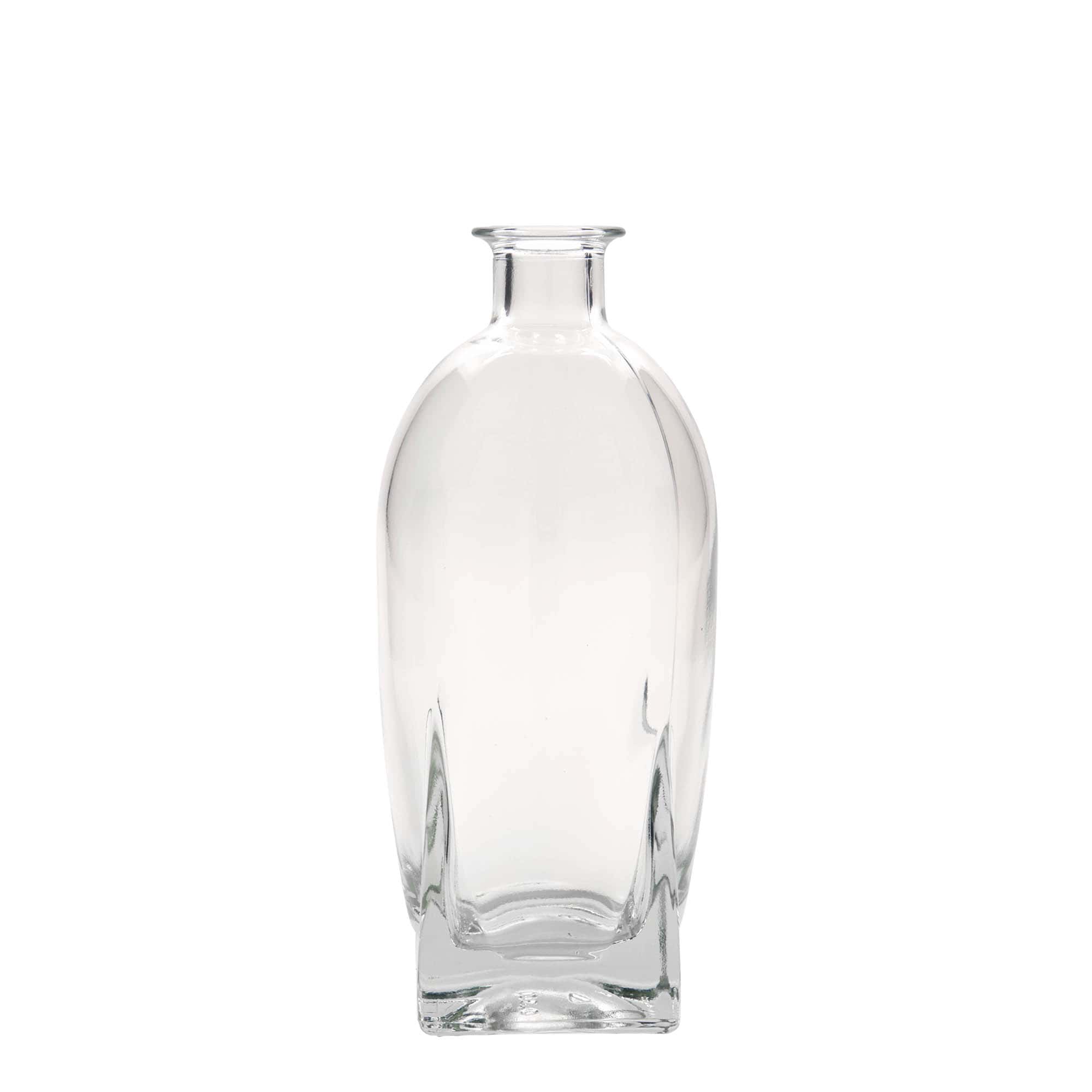 Garrafa de vidro de 500 ml 'Zino', quadrada, boca: cortiça