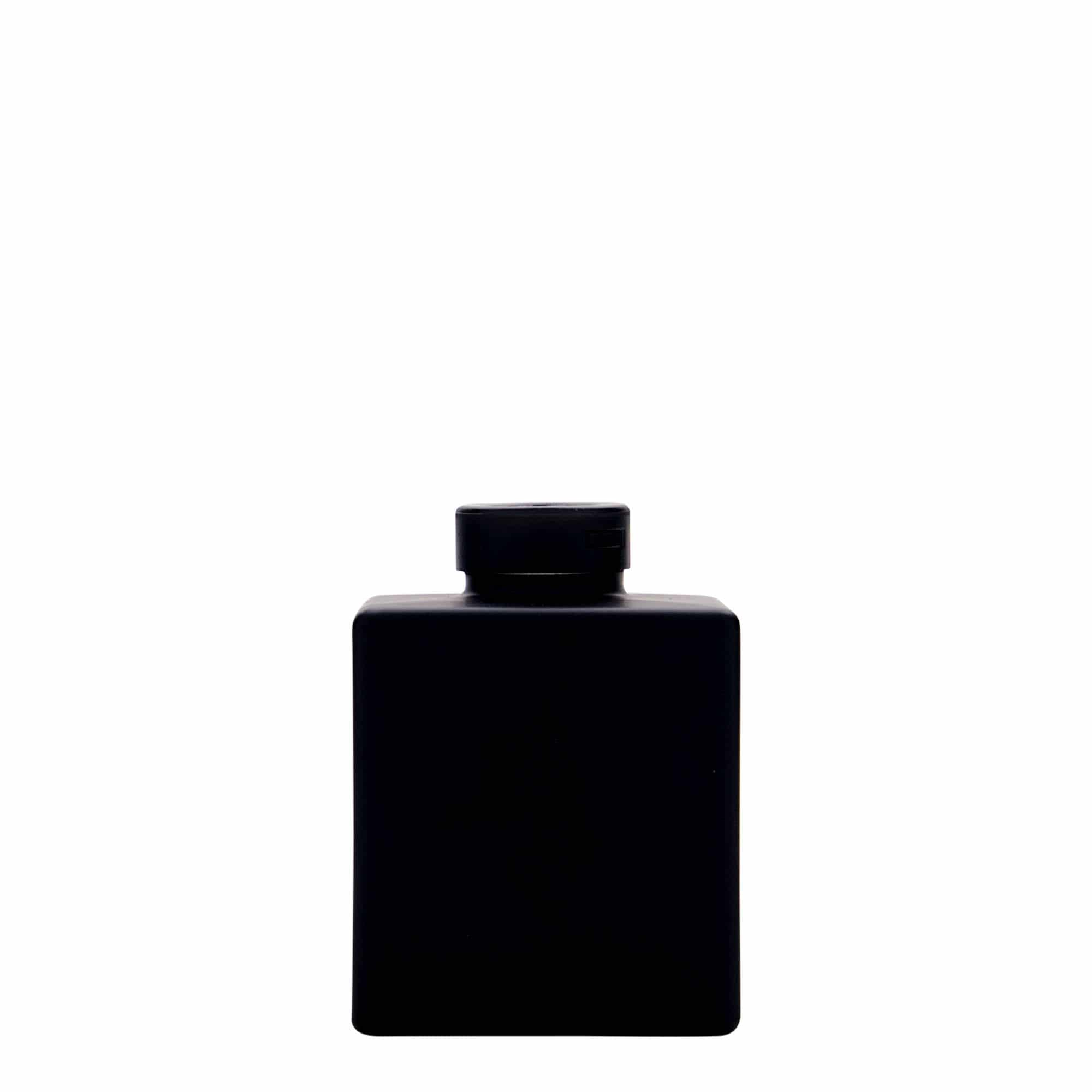 100 ml Garrafa de vidro 'Cube', quadrada, preto, boca: Cortiça 100 ml Garrafa de vidro 'Cube', quadrada, preto, boca: Cortiça
