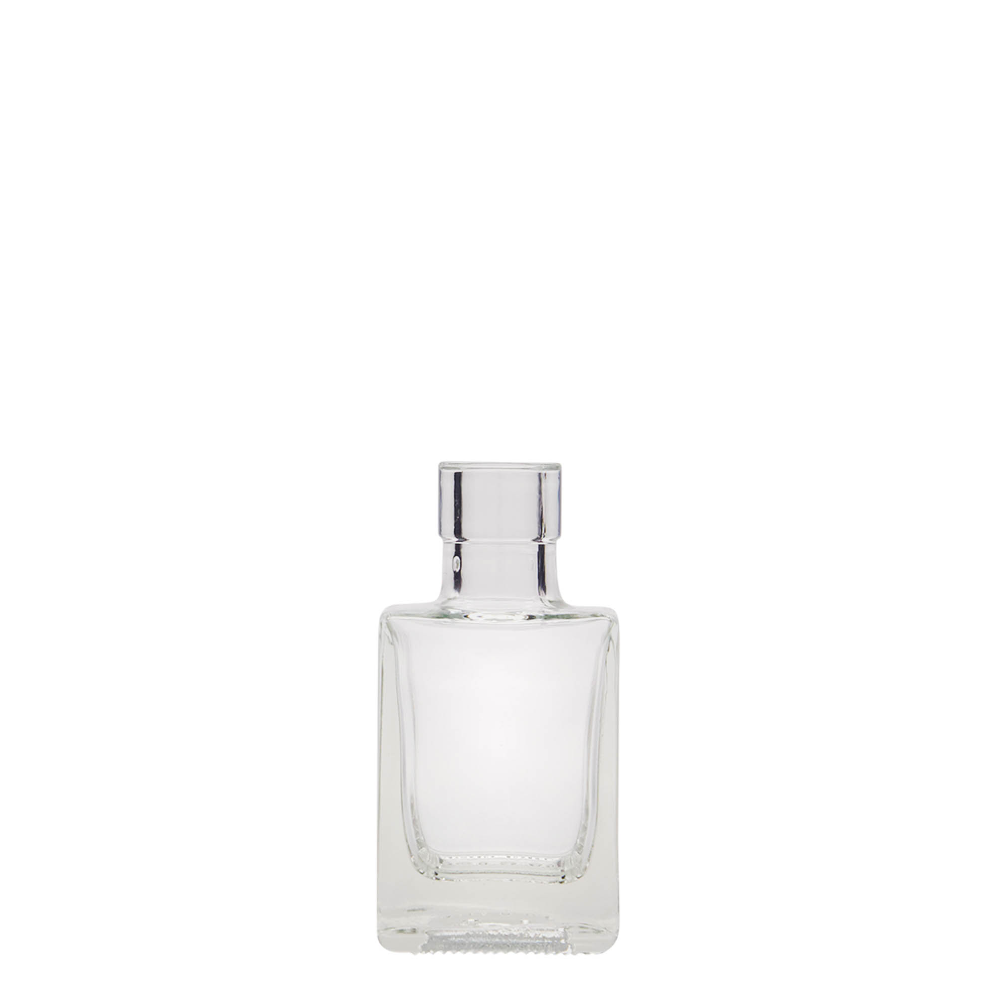 Frasco de vidro de 50 ml 'Cube', quadrado, boca: cortiça Frasco de vidro de 50 ml 'Cube', quadrado, boca: cortiça