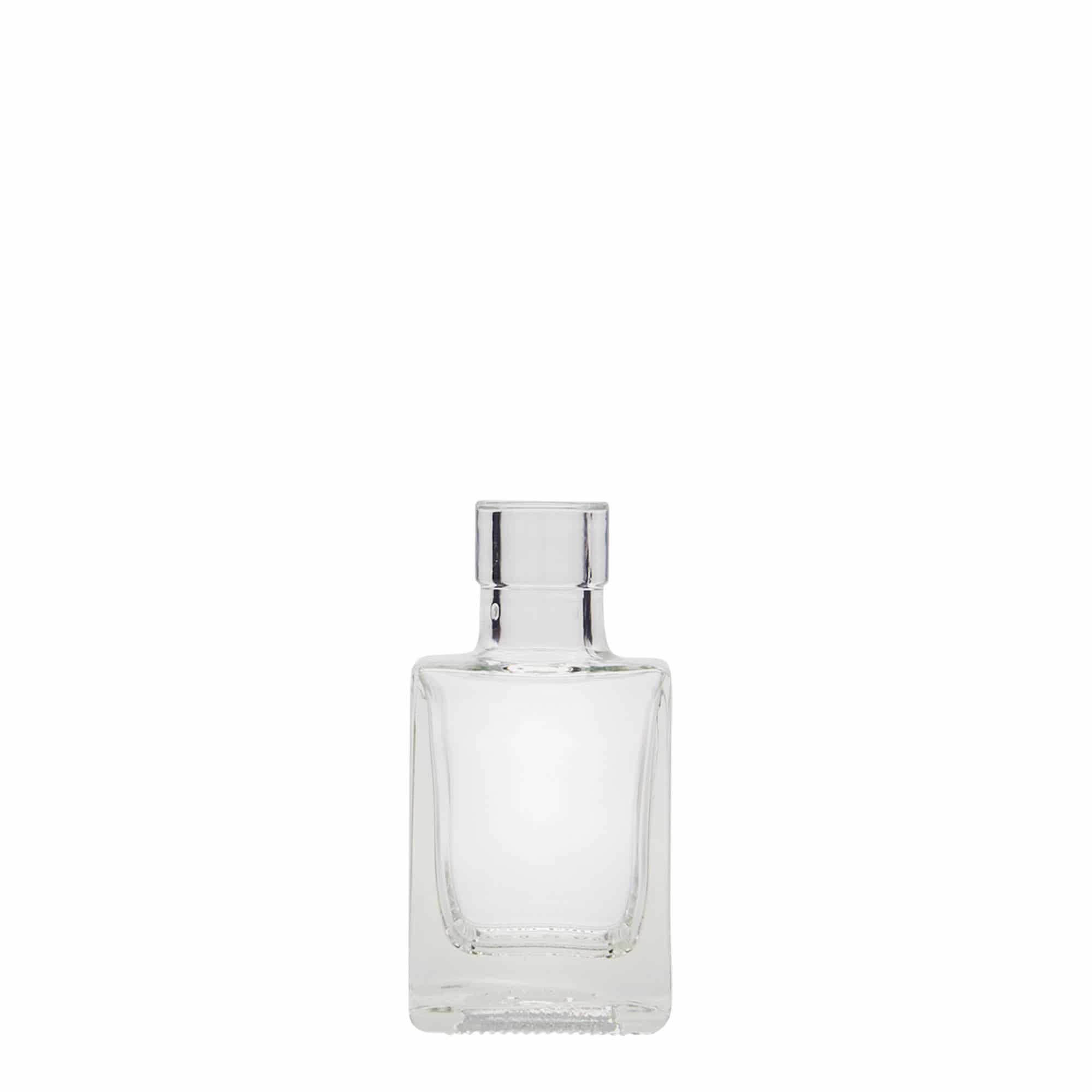 Frasco de vidro de 50 ml 'Cube', quadrado, boca: cortiça