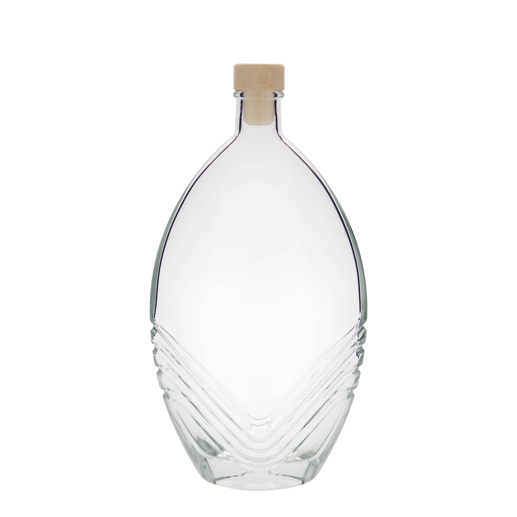 Garrafa de vidro de 500 ml 'Florence', oval, boca: cortiça