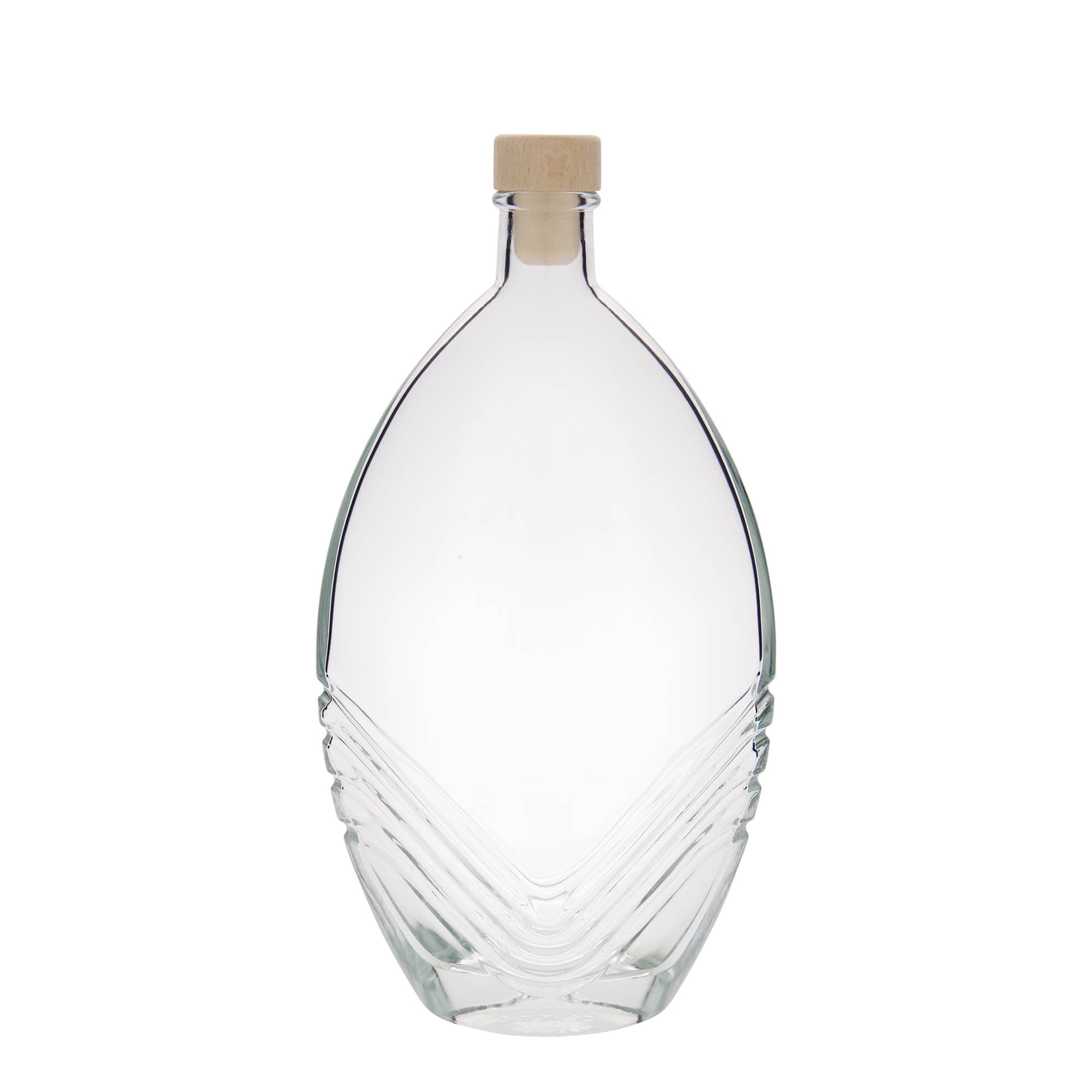 Garrafa de vidro de 500 ml 'Florence', oval, boca: cortiça