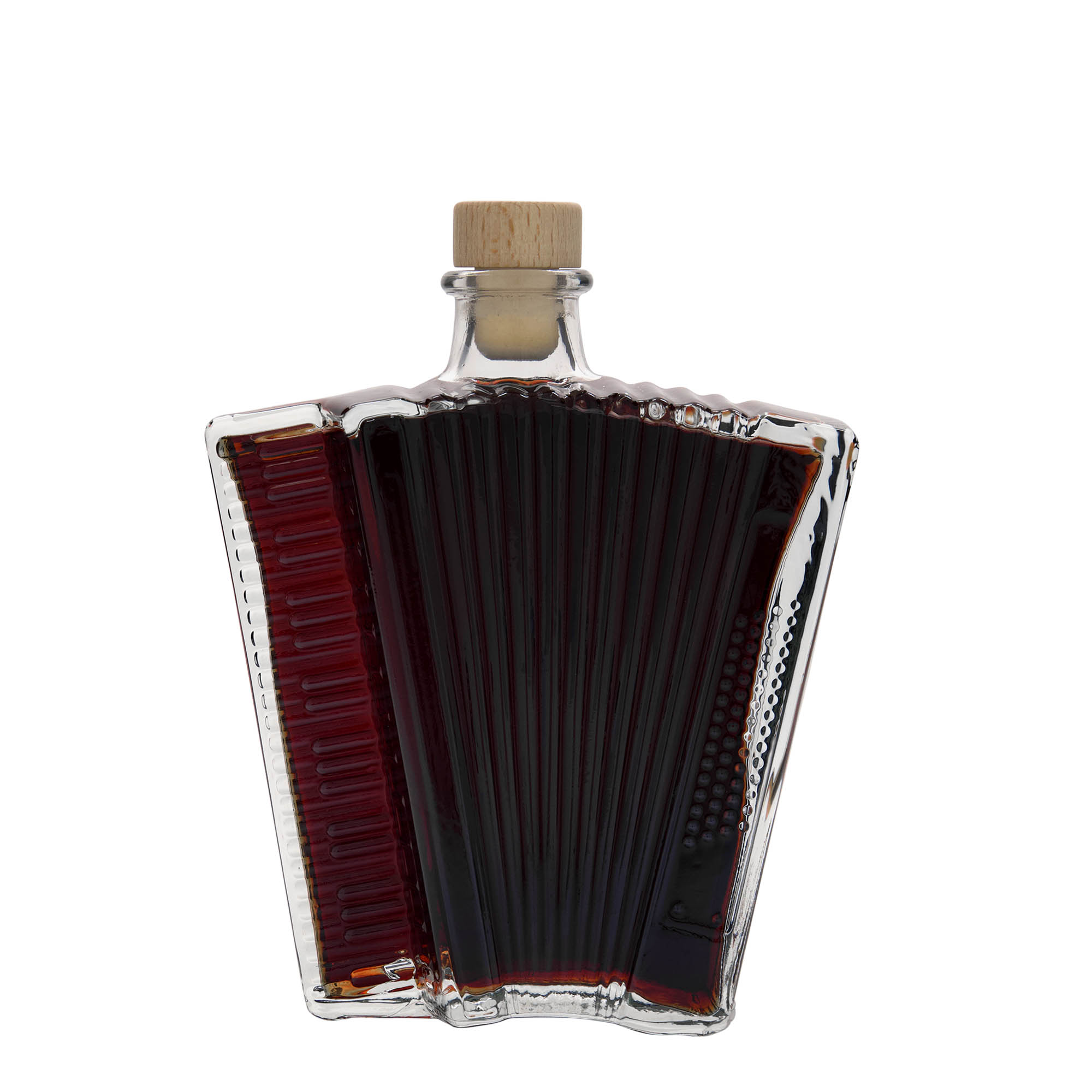 Garrafa de vidro de 500 ml 'Acordeão', gargalo: cortiça Garrafa de vidro de 500 ml 'Acordeão', gargalo: cortiça