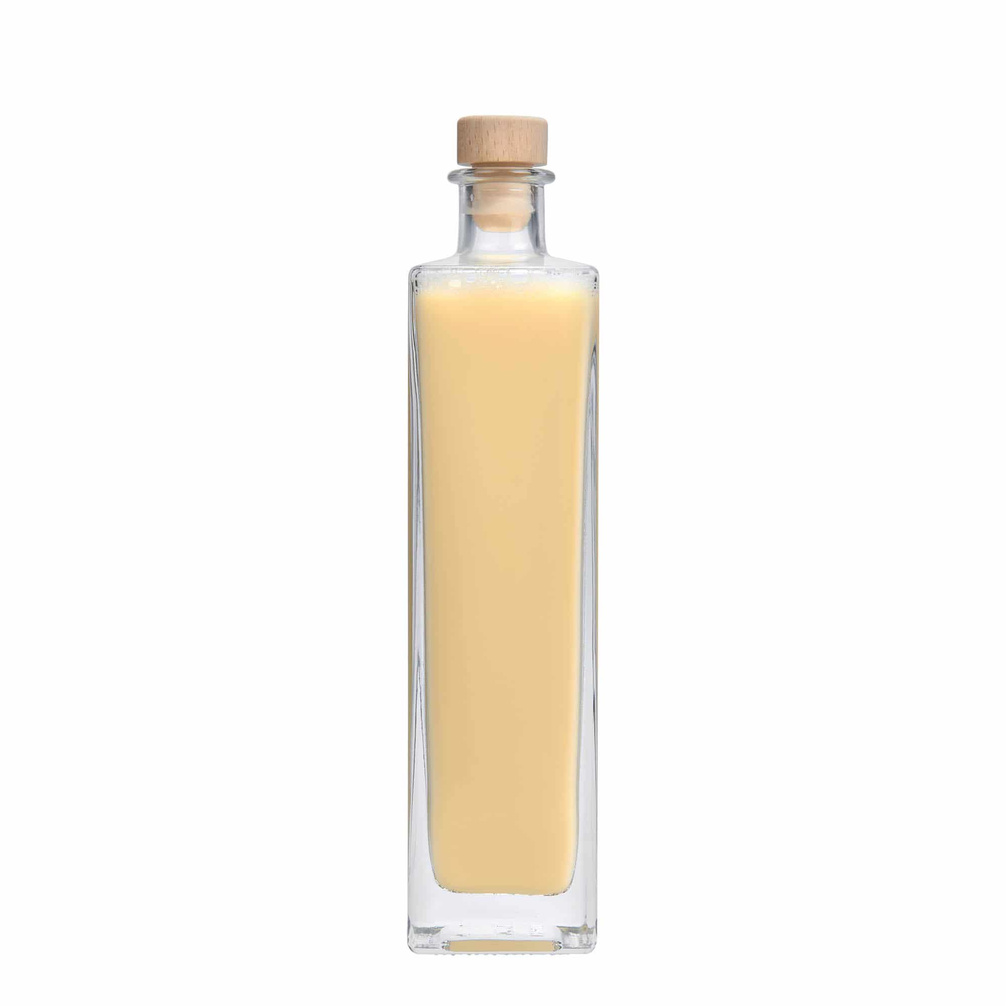 500 ml Garrafa de vidro 'Rafaello', quadrada, boca: Cortiça