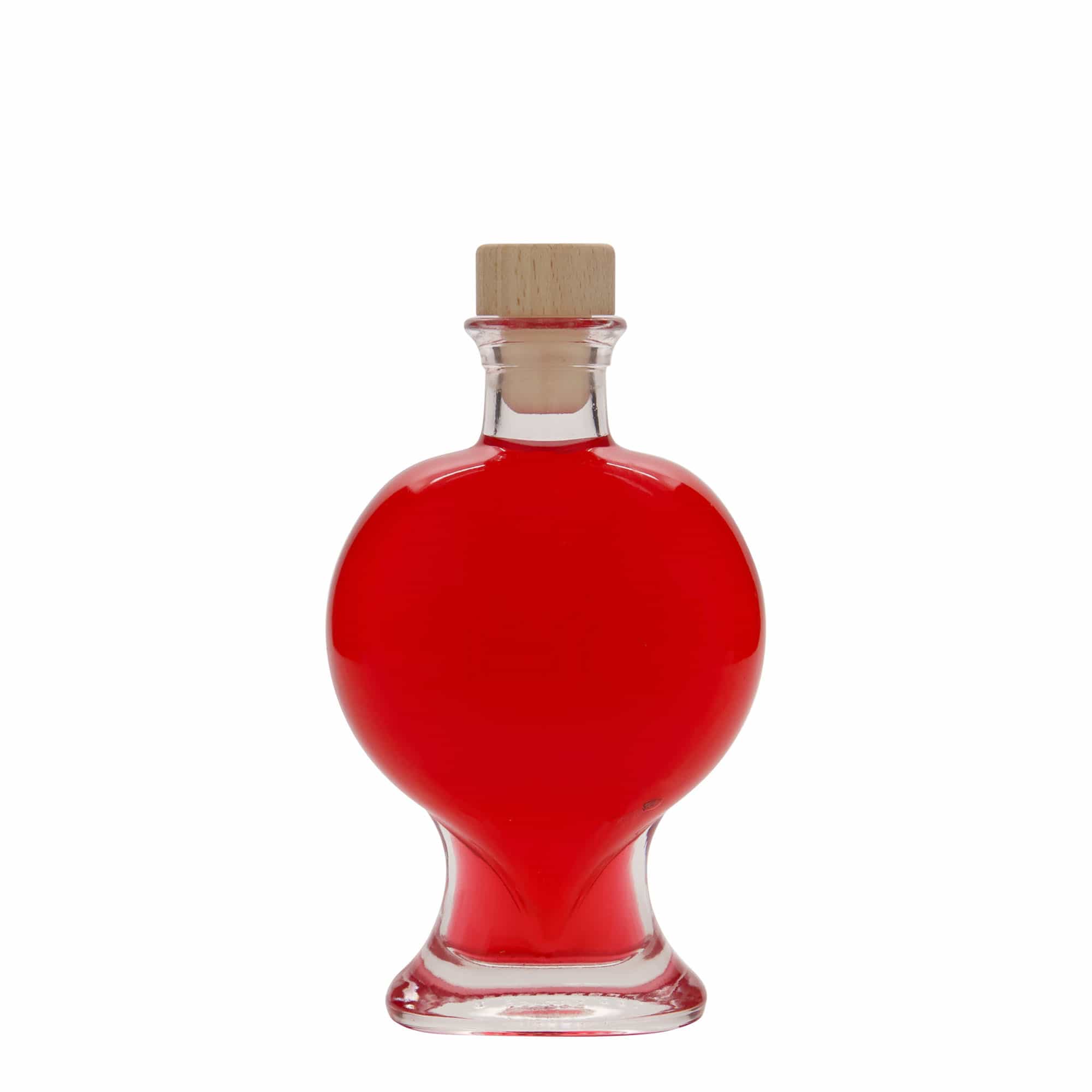 200 ml Garrafa de vidro 'Herz', boca: Cortiça