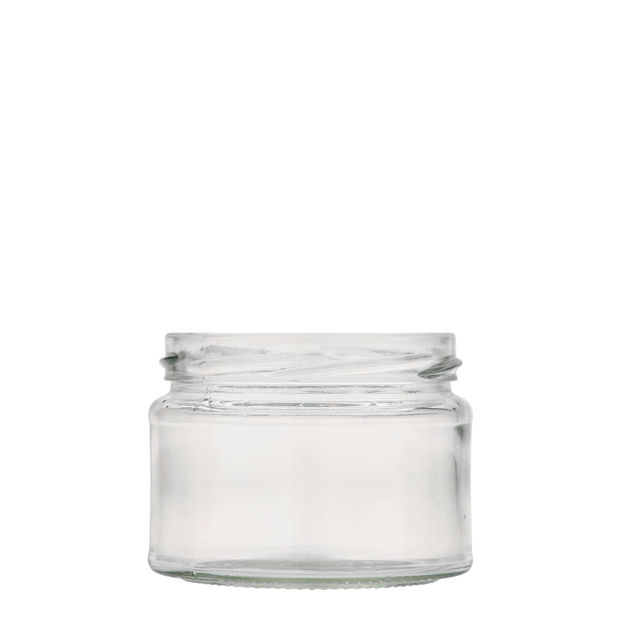 280 ml Frasco redondo plano, boca: Twist-Off (TO 82) 280 ml Frasco redondo plano, boca: Twist-Off (TO 82)