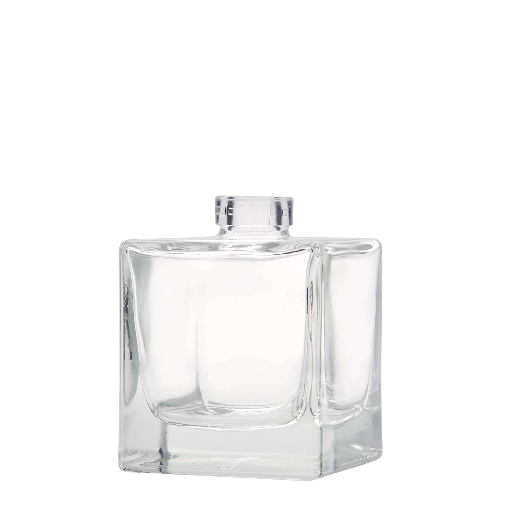 Frasco de vidro de 200 ml 'Cube', quadrado, boca: cortiça