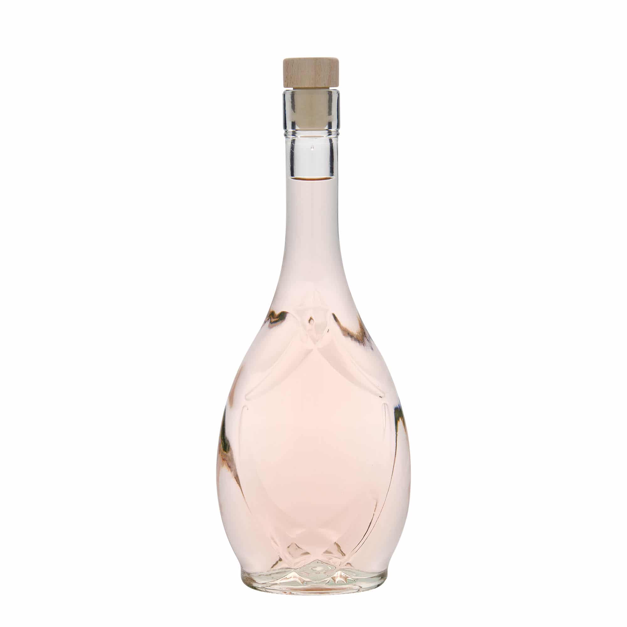 500 ml Garrafa de vidro 'Saragossa', oval, boca: Cortiça