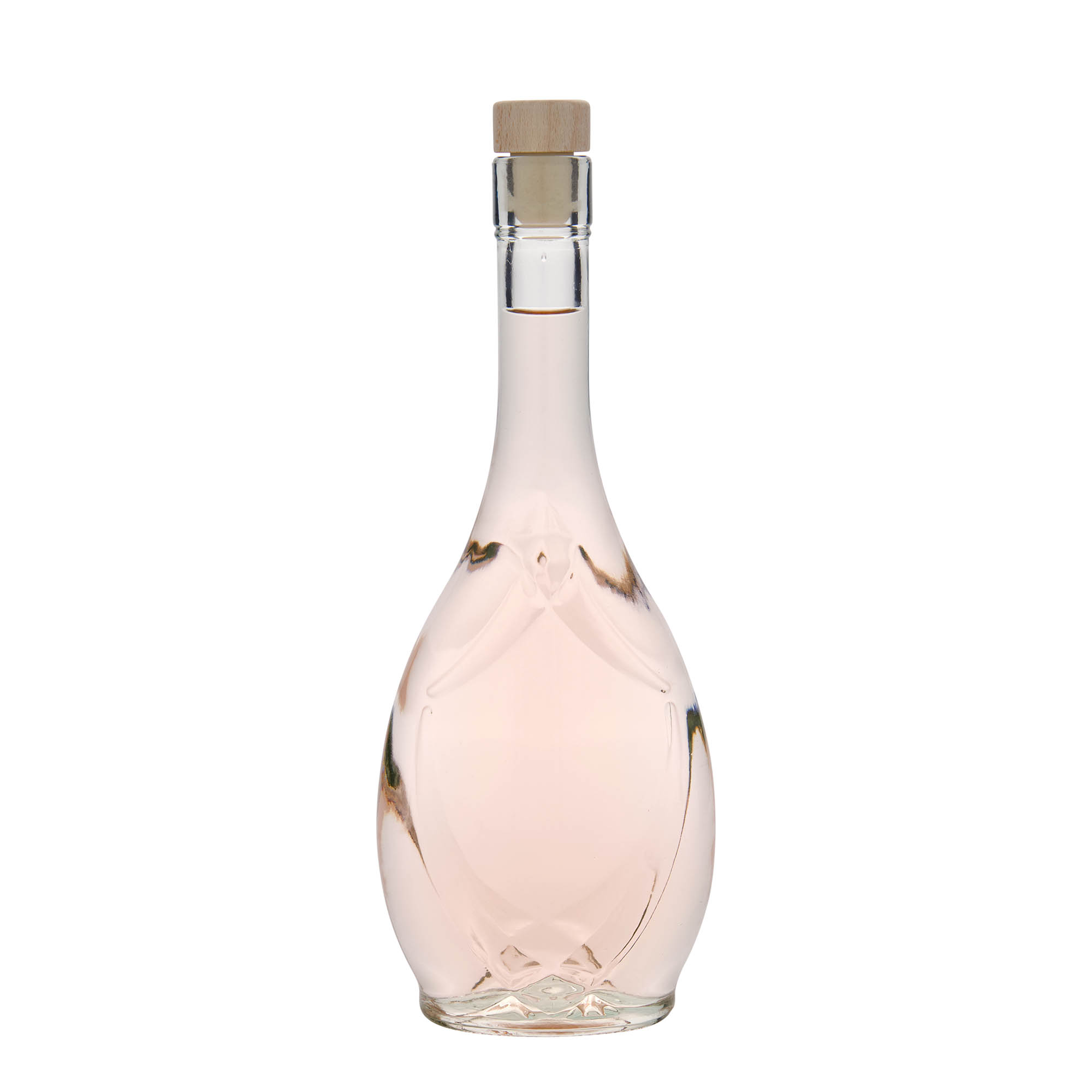 Garrafa de vidro de 500 ml 'Saragossa', oval, boca: cortiça