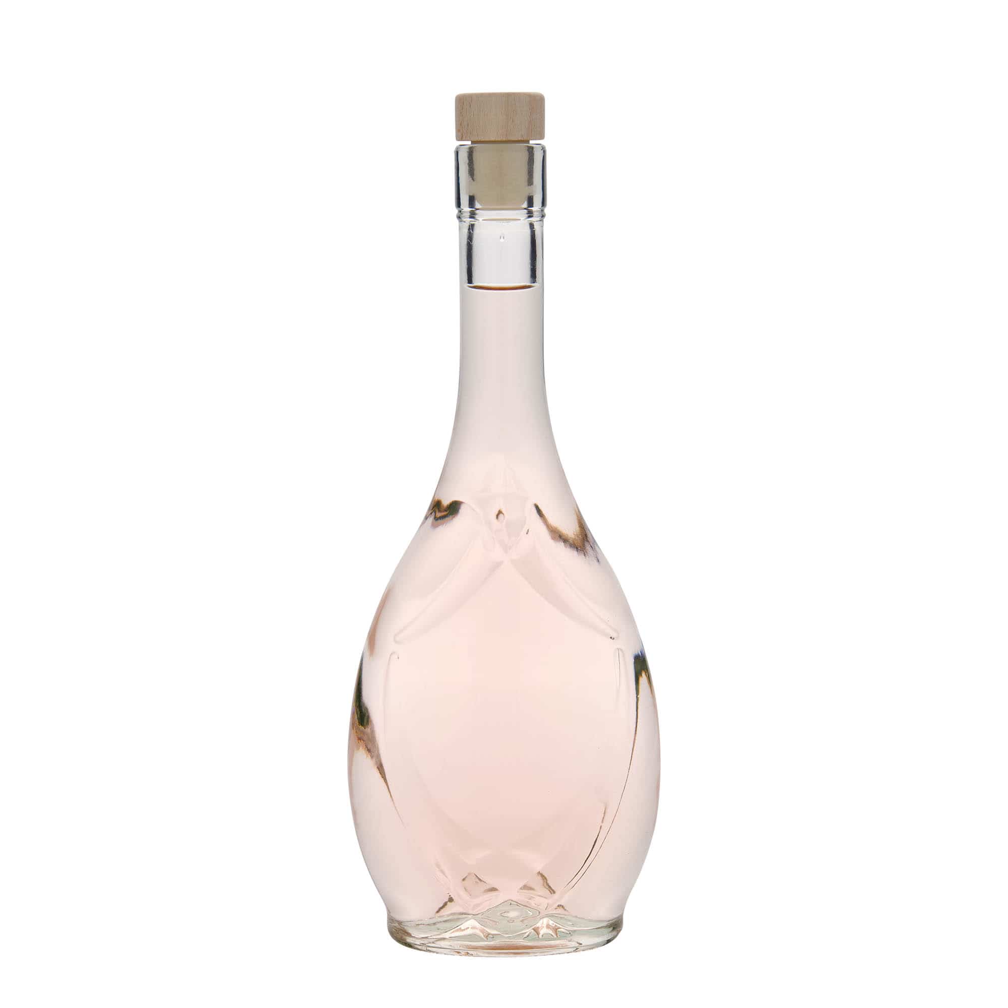 Garrafa de vidro de 500 ml 'Saragossa', oval, boca: cortiça