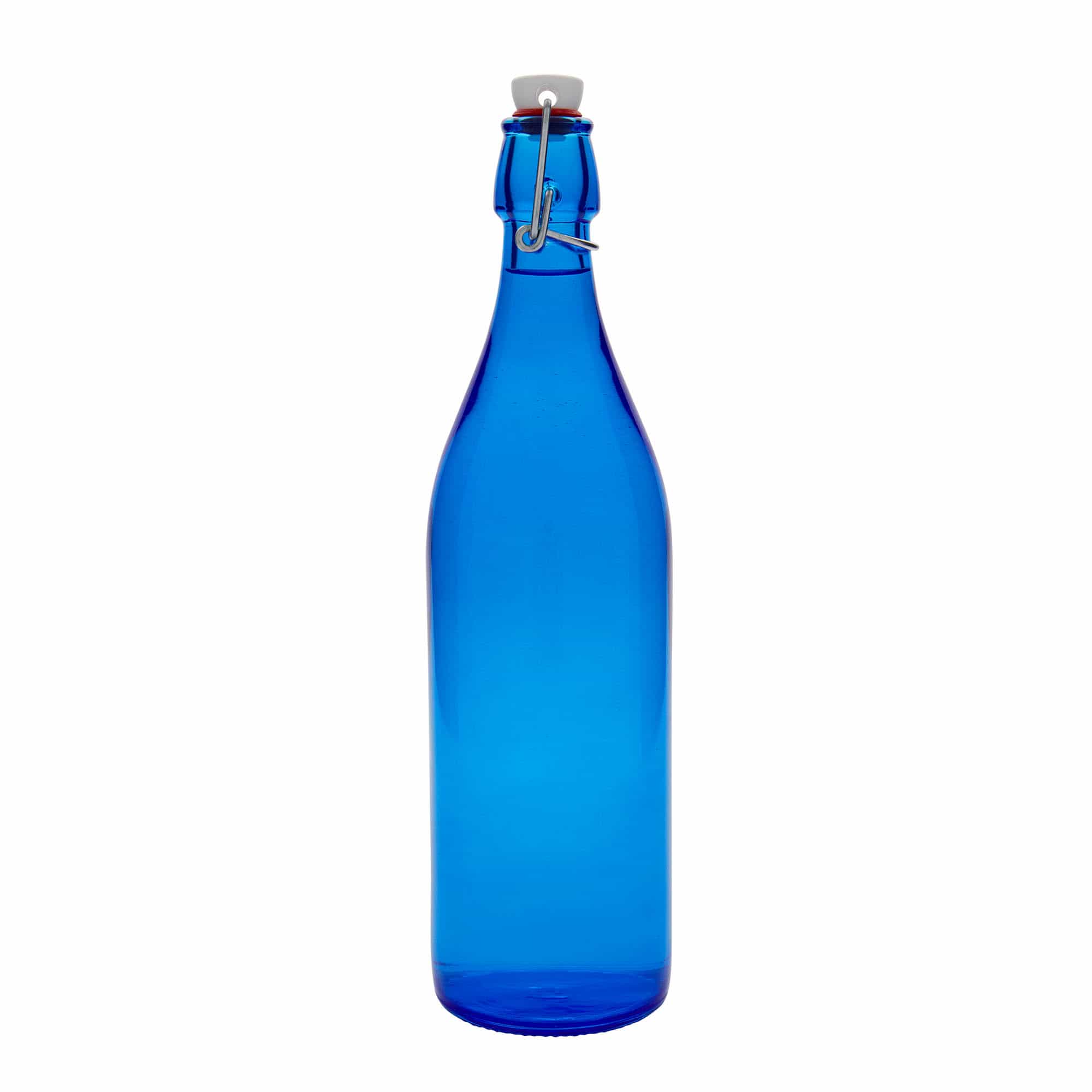 1000 ml Garrafa de vidro 'Giara', azul, boca: Tampa mecânica
