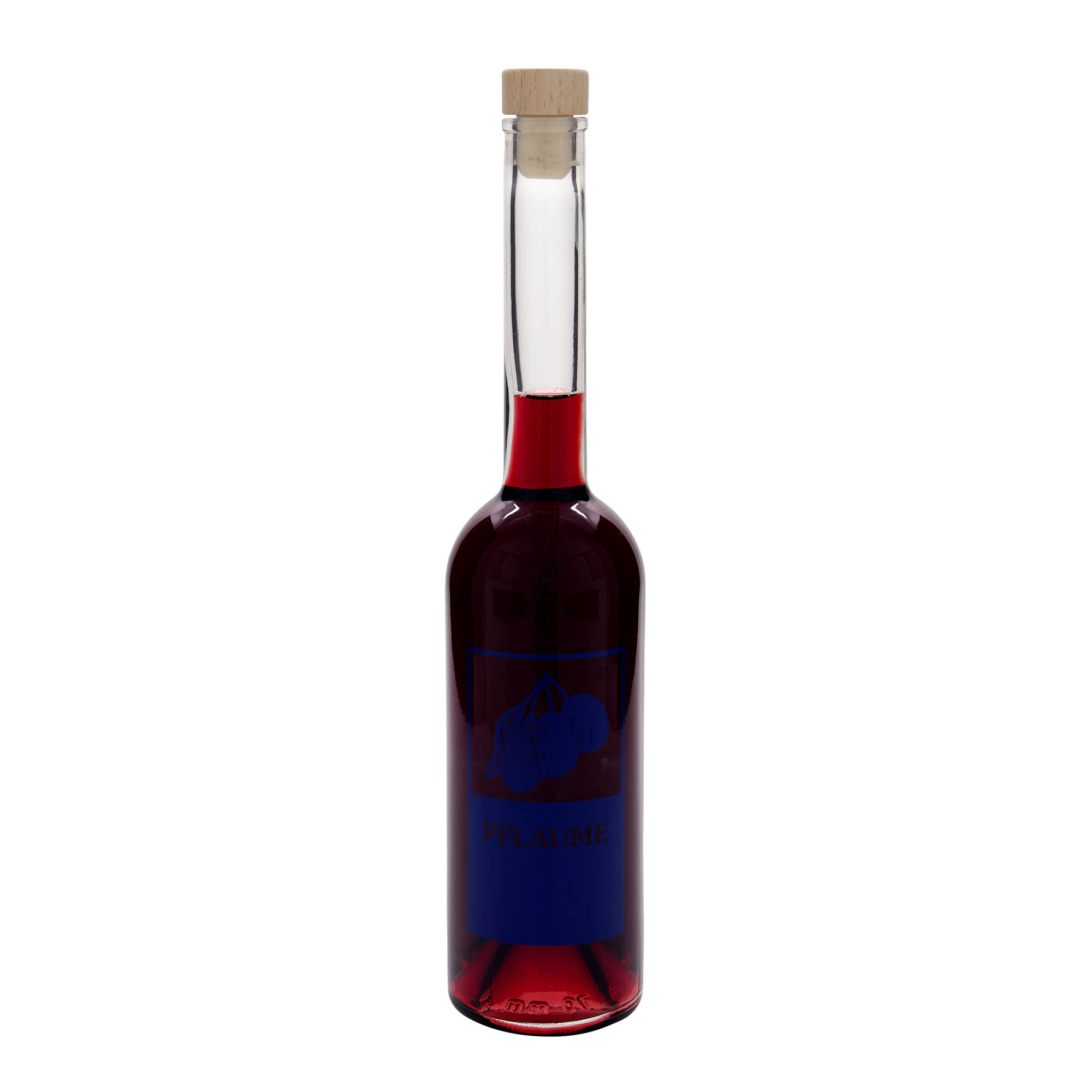 Garrafa de vidro de 500 ml 'Opera', motivo: ameixa, boca: cortiça Garrafa de vidro de 500 ml 'Opera', motivo: ameixa, boca: cortiça