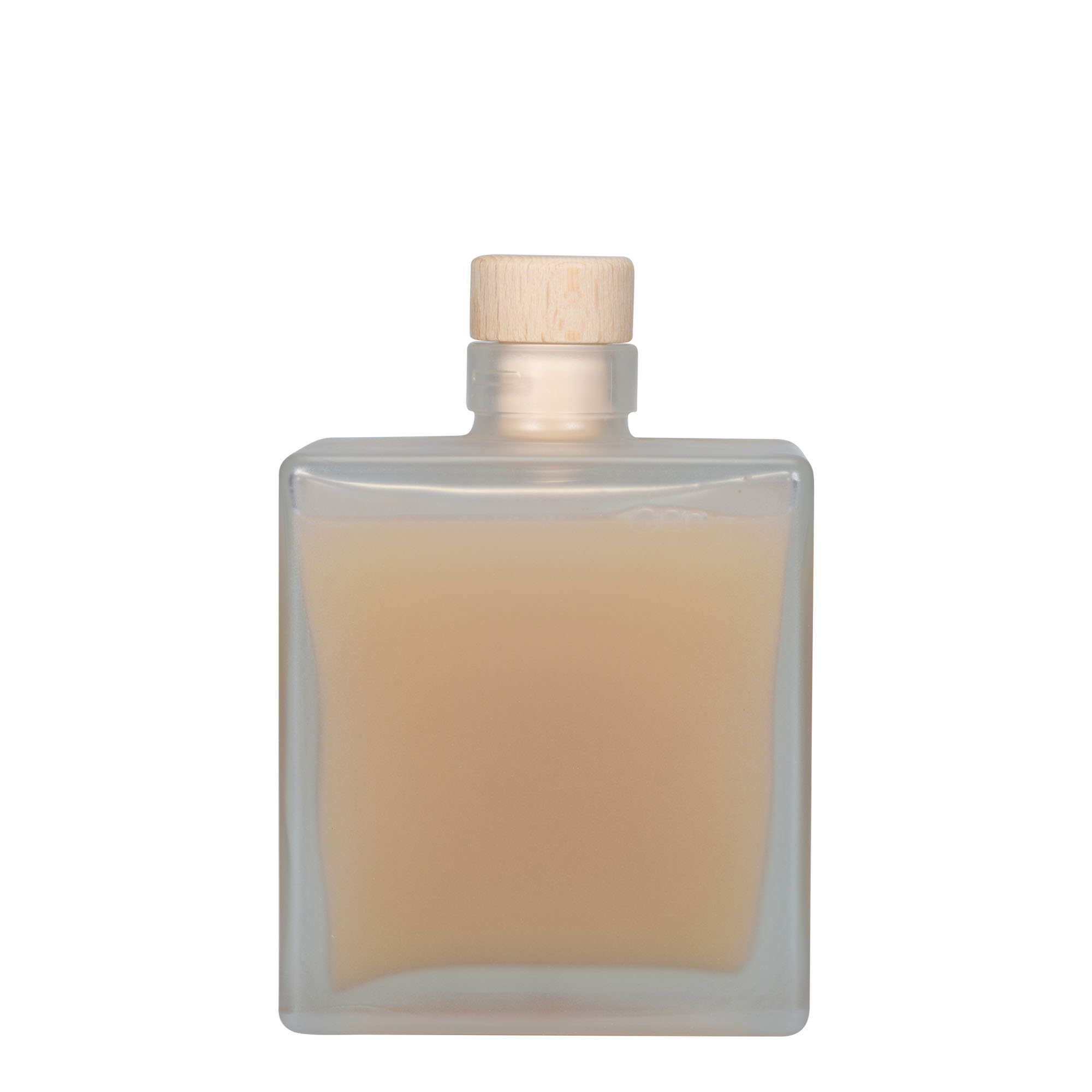 Garrafa de vidro de 500 ml 'Cube', quadrada, gelo, boca: cortiça Garrafa de vidro de 500 ml 'Cube', quadrada, gelo, boca: cortiça