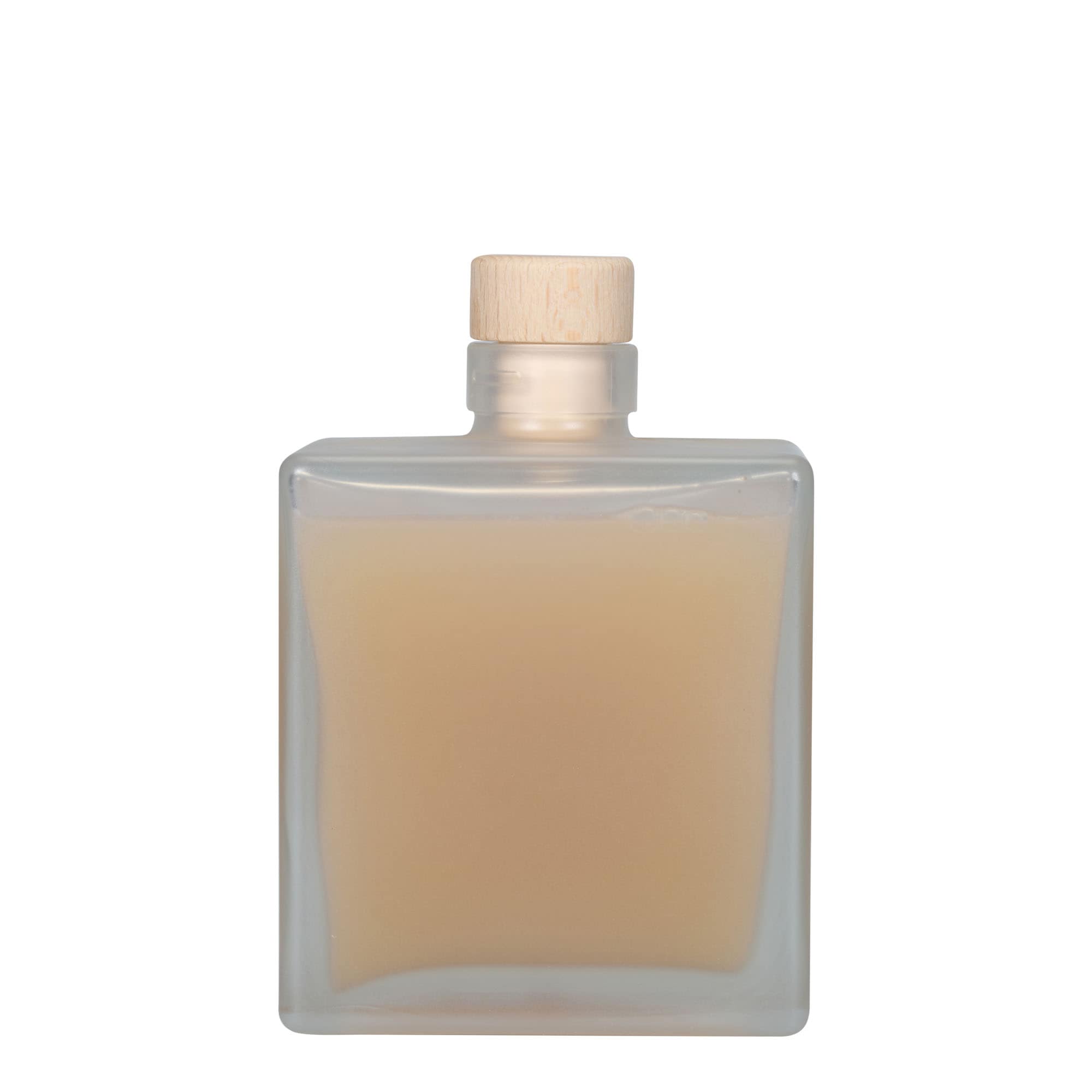 Garrafa de vidro de 500 ml 'Cube', quadrada, gelo, boca: cortiça