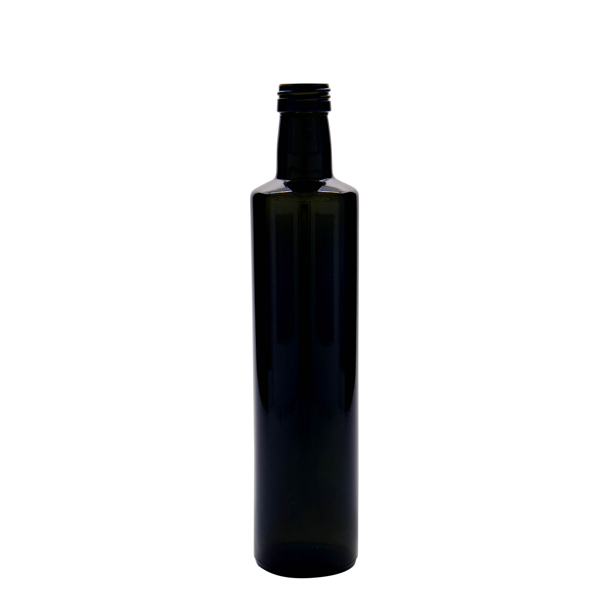 Garrafa de vidro de 500 ml 'Dorica', verde antigo, boca: PP 31,5